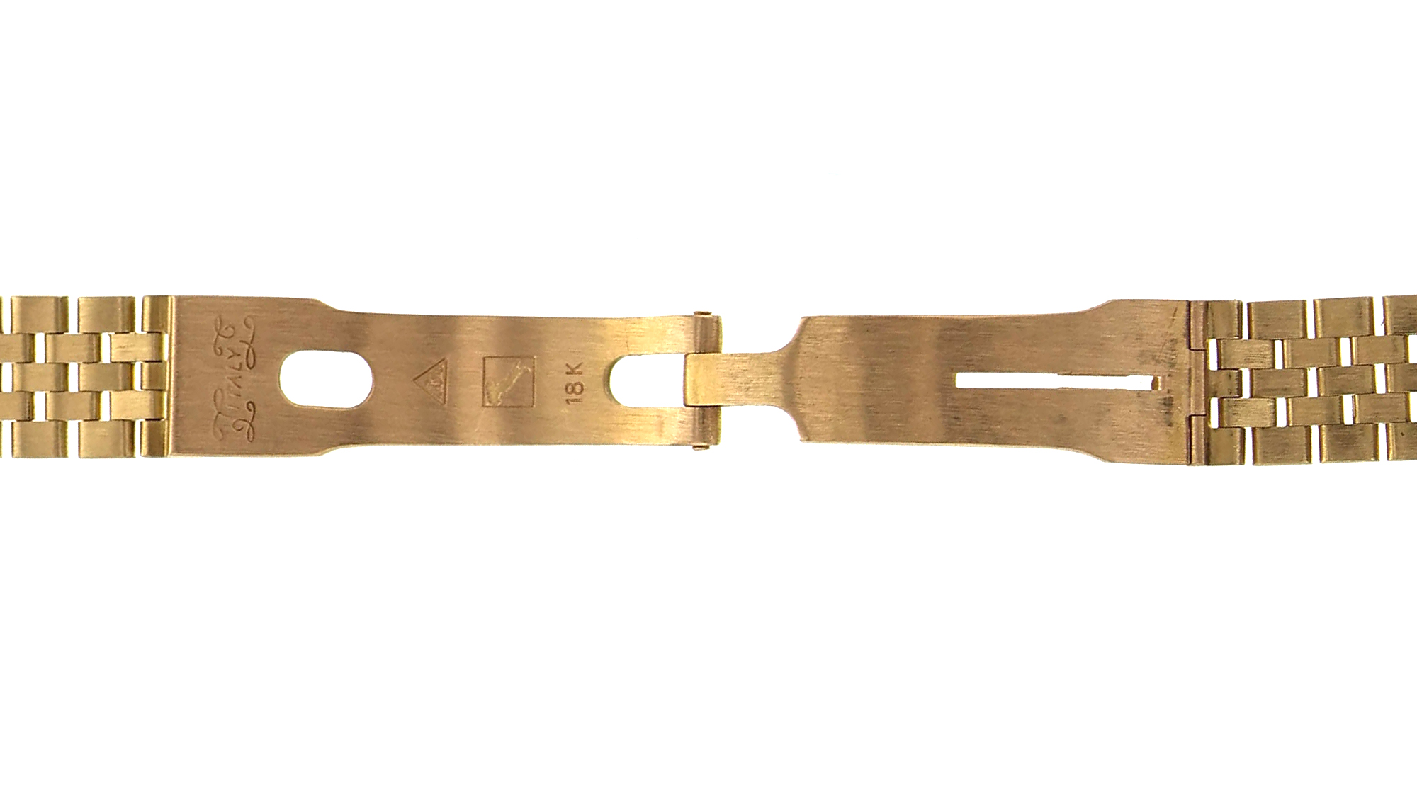 Original Rolex watch band for lady, 18K yellow gold custom diamonds 13.0 mm thumbnail 5