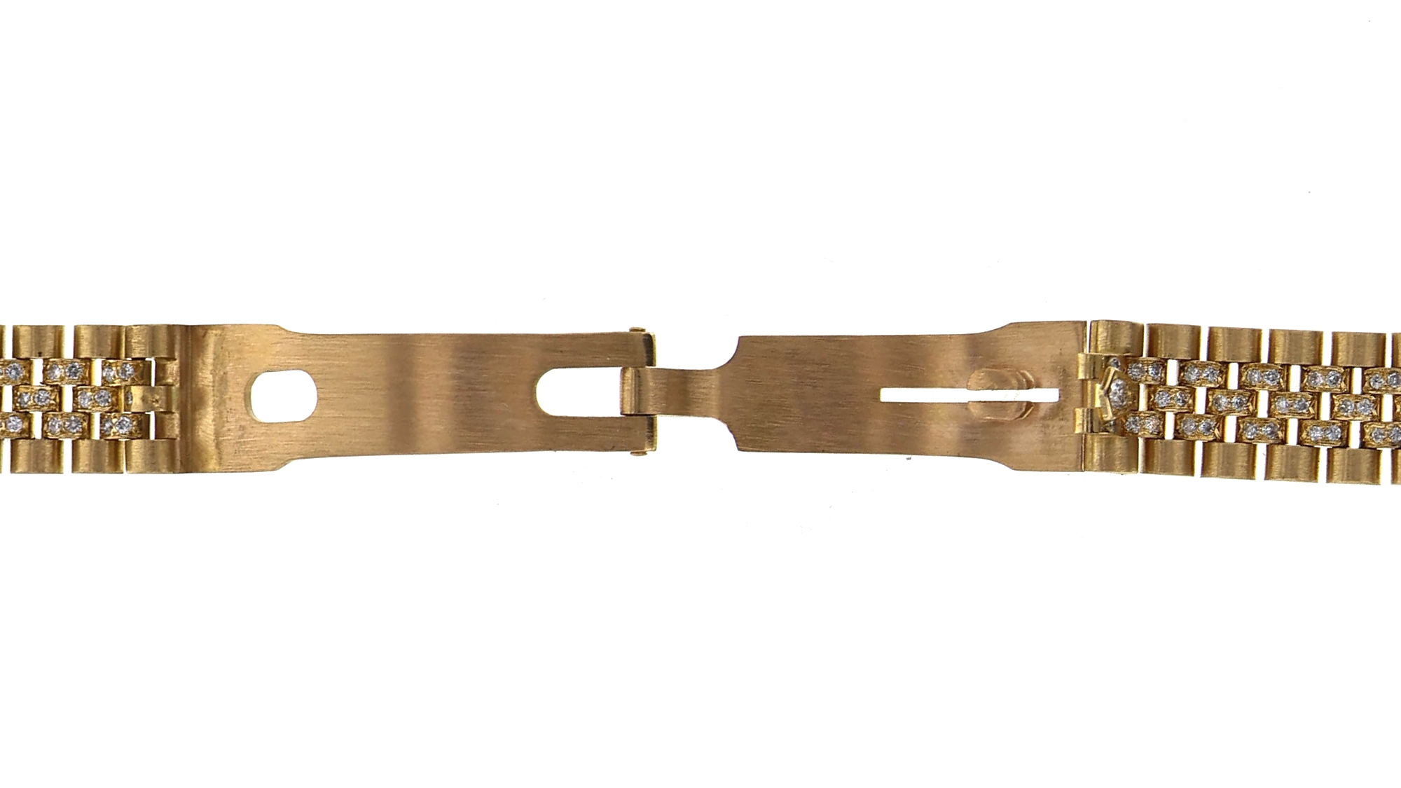 Original Rolex watch band for lady, 18K yellow gold custom diamonds 13.0 mm thumbnail 4