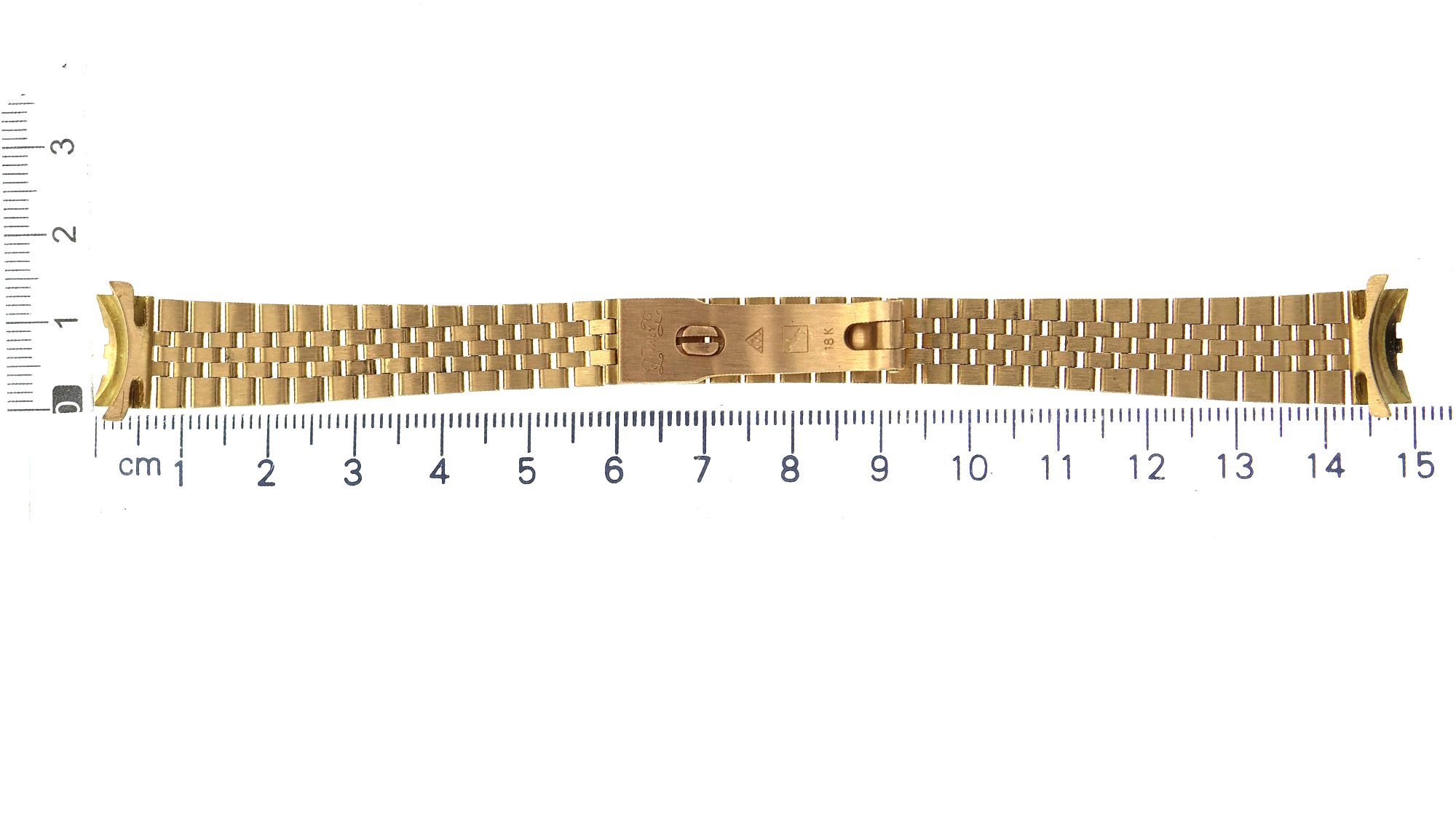 Original Rolex watch band for lady, 18K yellow gold custom diamonds 13.0 mm thumbnail 2