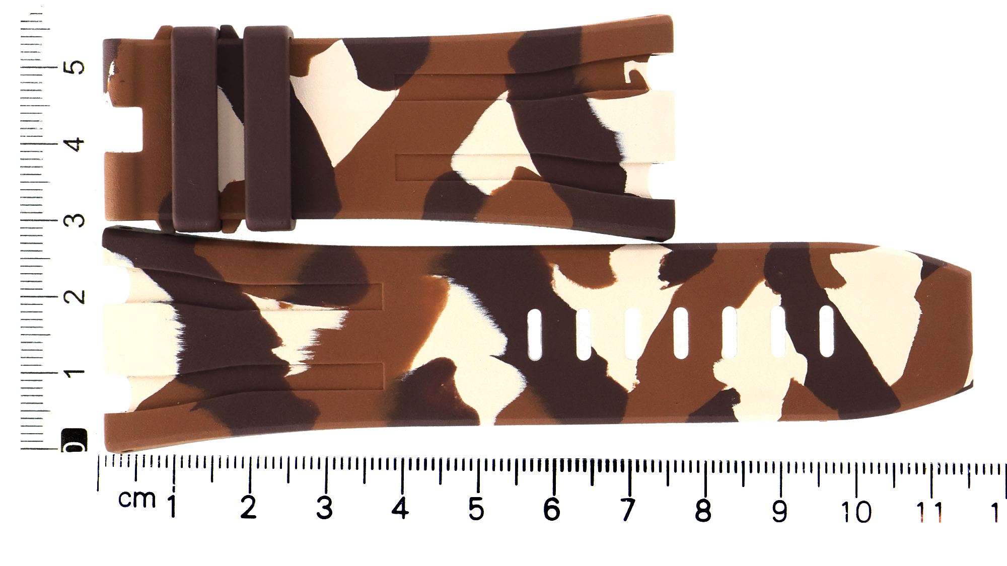 Unworn factory Audemars Piguet brown camouflage rubber strap 30x24mm Offshore thumbnail 1