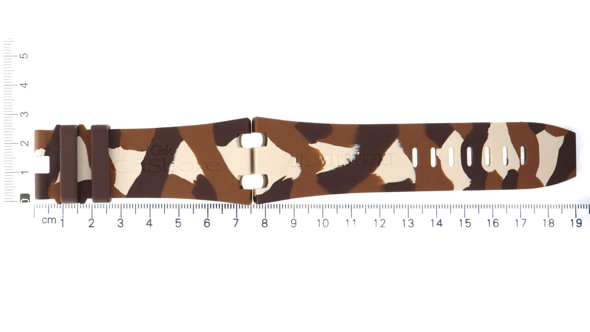 Unworn factory Audemars Piguet brown camouflage rubber strap 30x24mm Offshore thumbnail 3