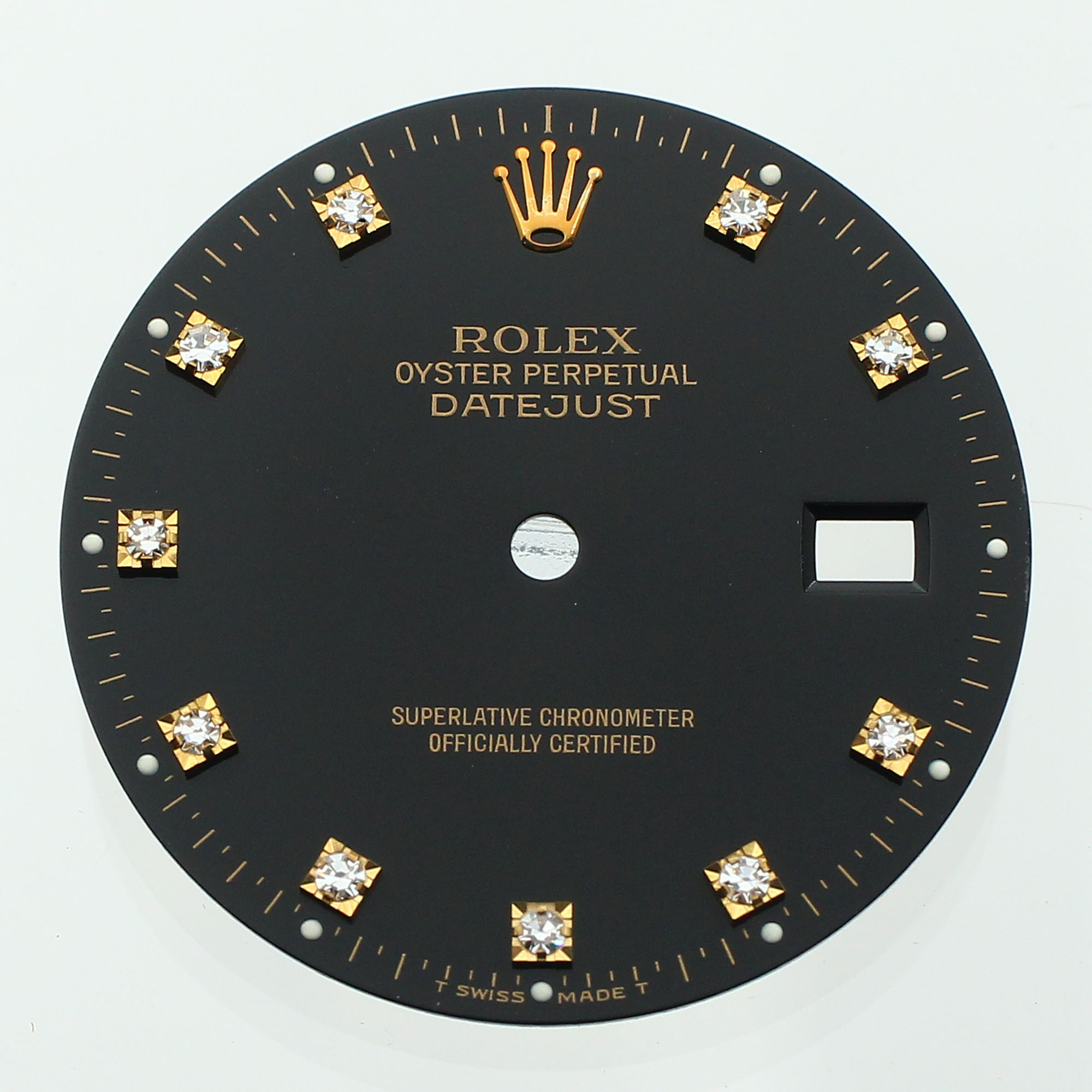 Black dial 10 factory diamonds for Rolex Datejust 36mm Black thumbnail 1
