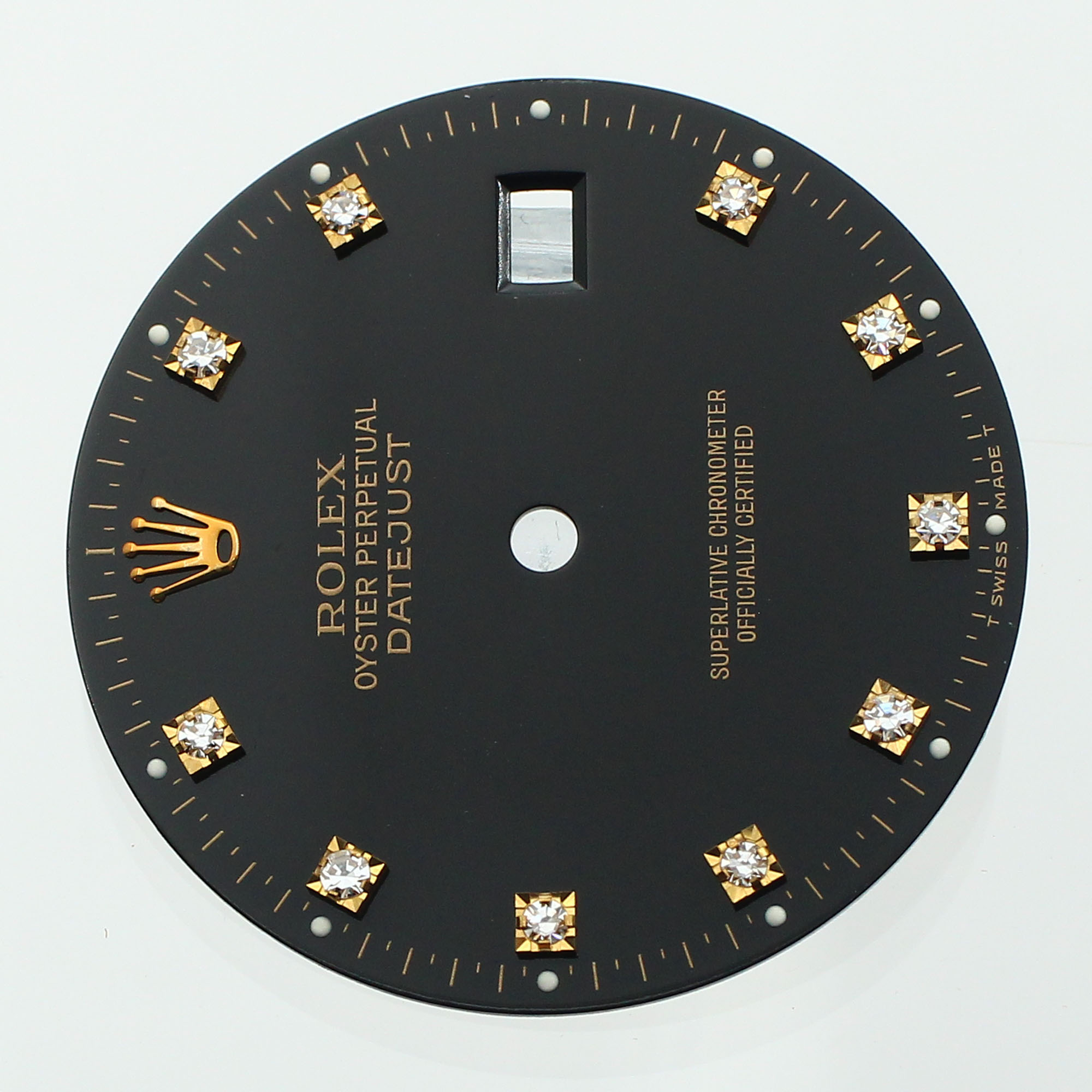 Black dial 10 factory diamonds for Rolex Datejust 36mm Black thumbnail 2