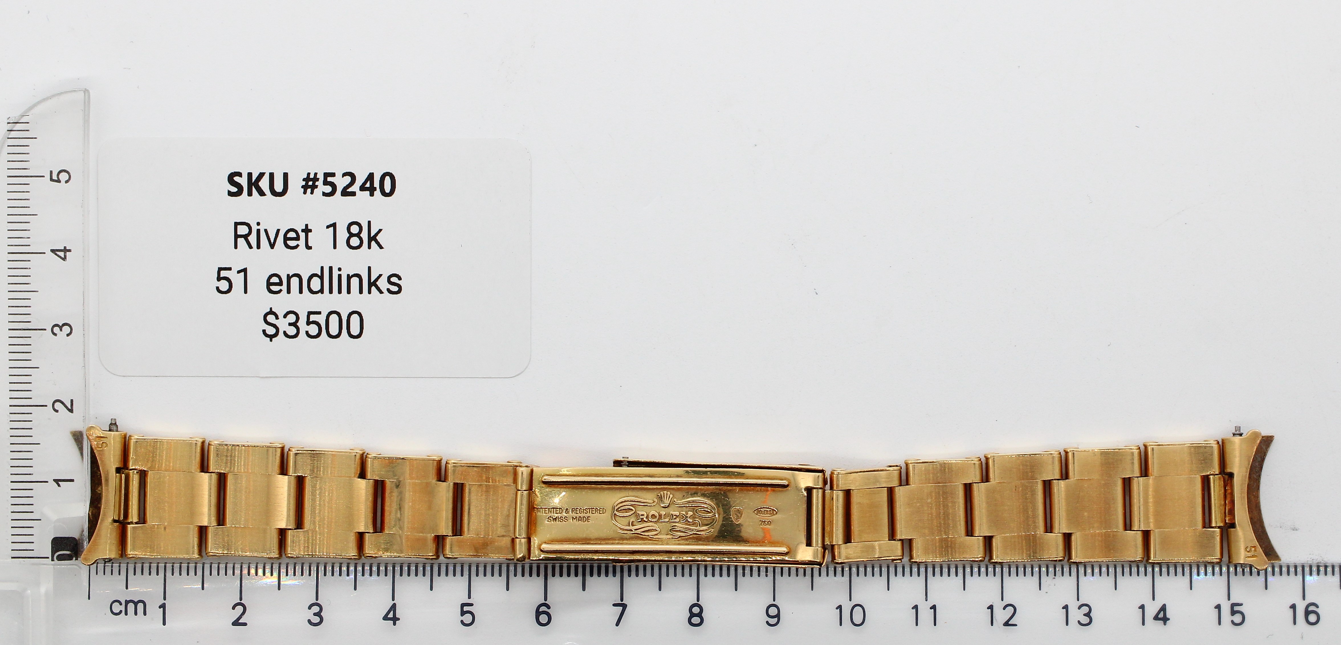 Watch band for Rolex Datejust 31 17 mm Rivet pins rare vintage thumbnail 2