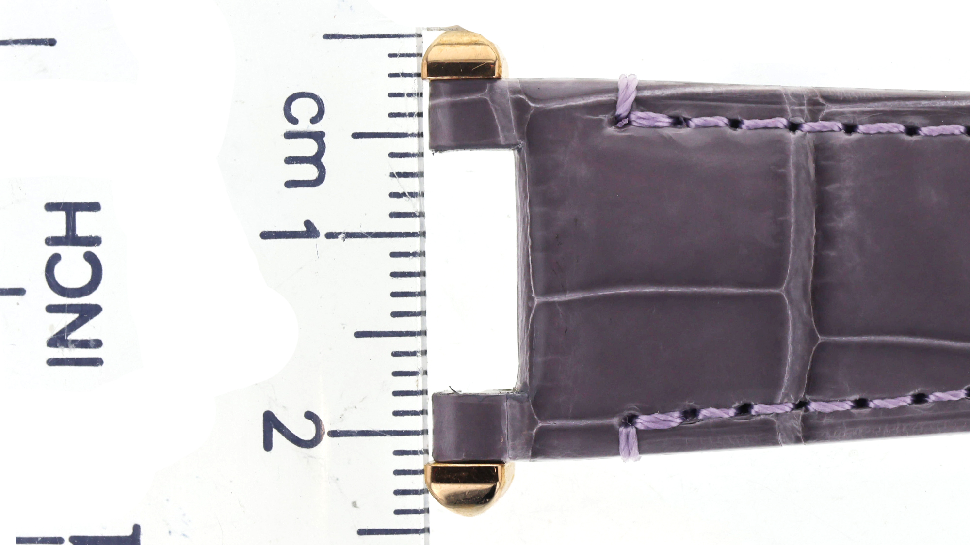 Original unworn purple leather Cartier strap 19x16mm for Pasha 18K rose caps thumbnail 2