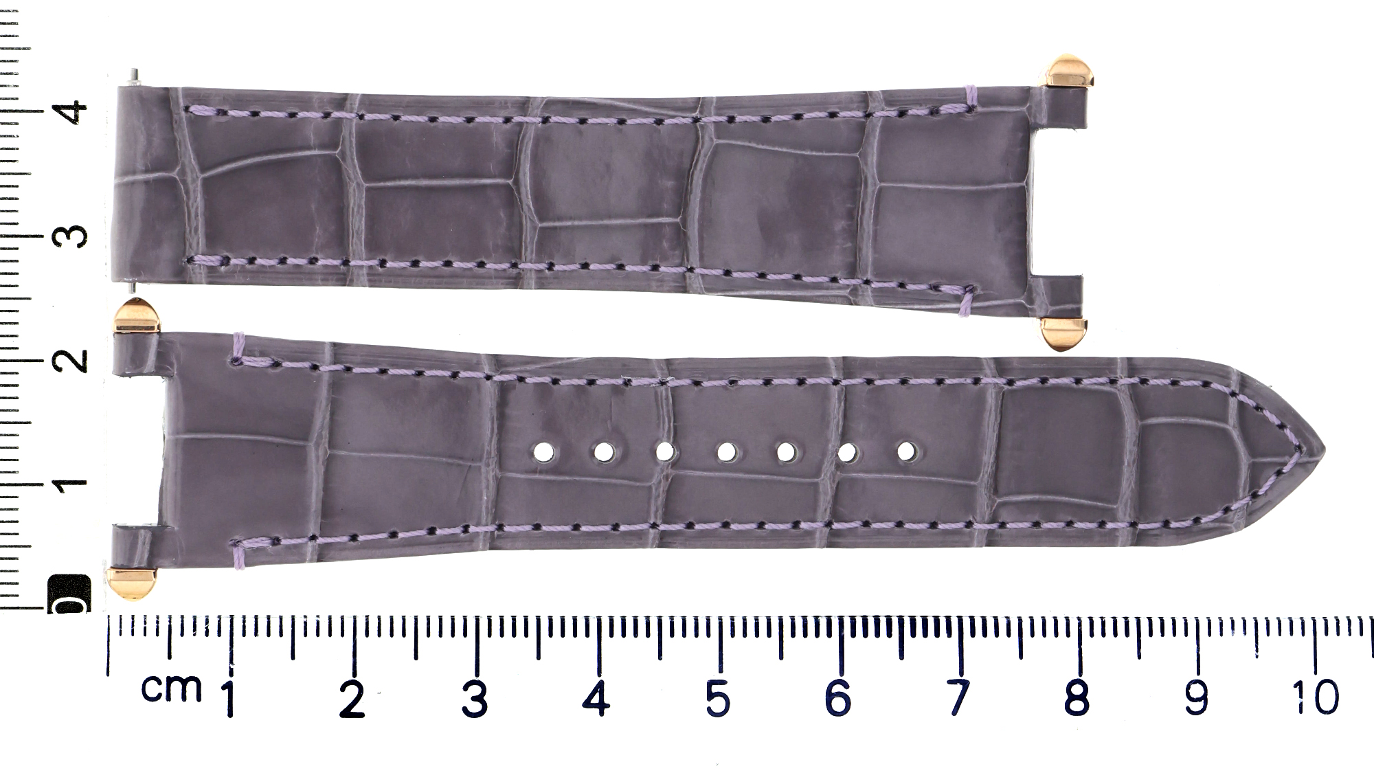 Original unworn purple leather Cartier strap 19x16mm for Pasha 18K rose caps thumbnail 1
