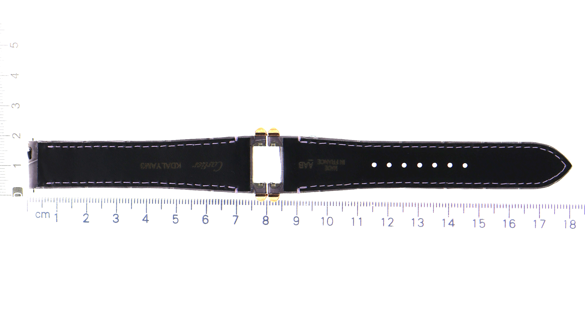 Original unworn purple leather Cartier strap 19x16mm for Pasha 18K rose caps thumbnail 5