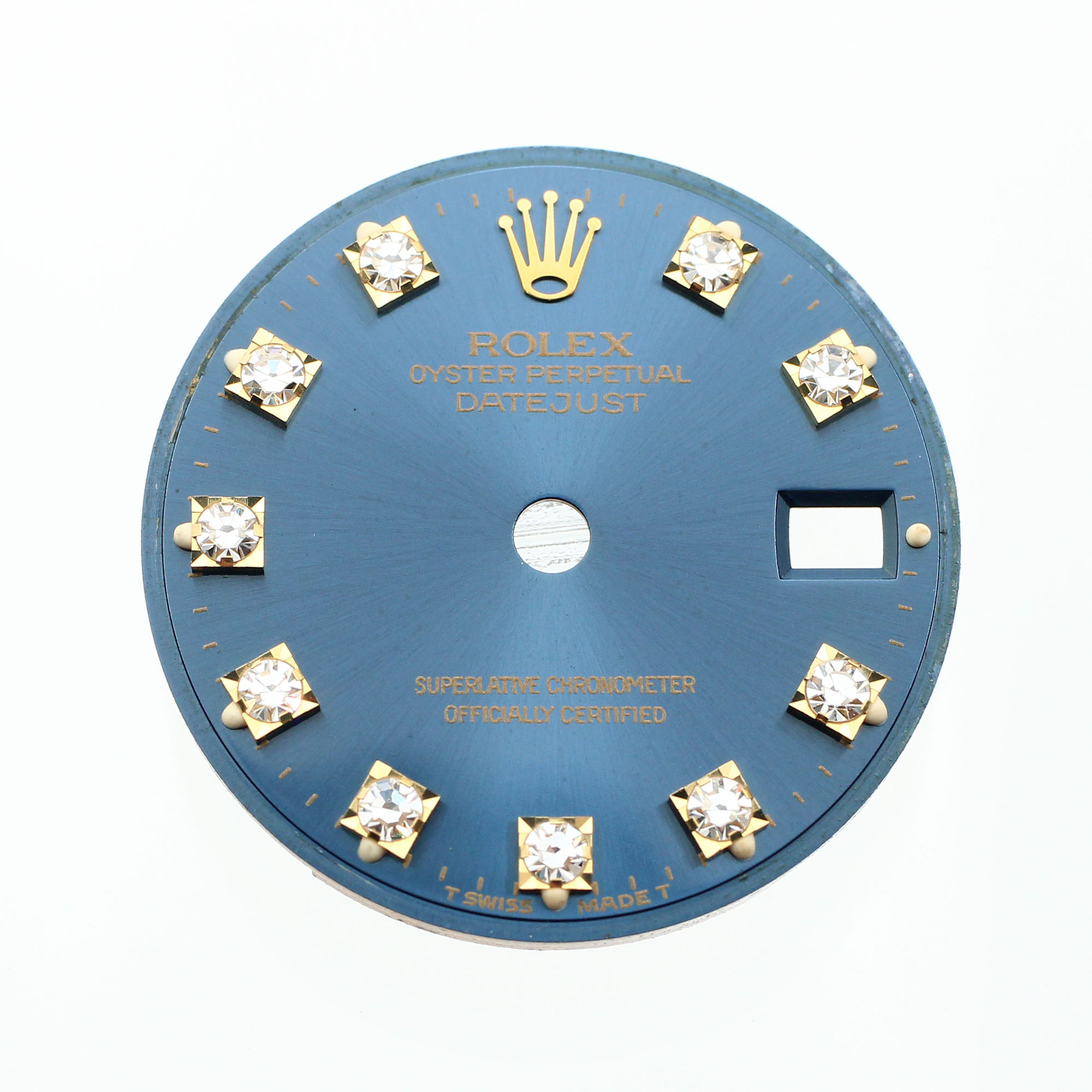 Blue dial 10 factory diamonds for Rolex Datejust 26 or 29mm Blue thumbnail 1