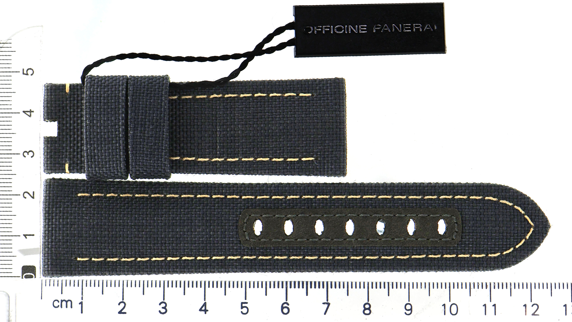 Factory UNWORN original gray nylon and leather Panerai strap 24 x 22mm thumbnail 1