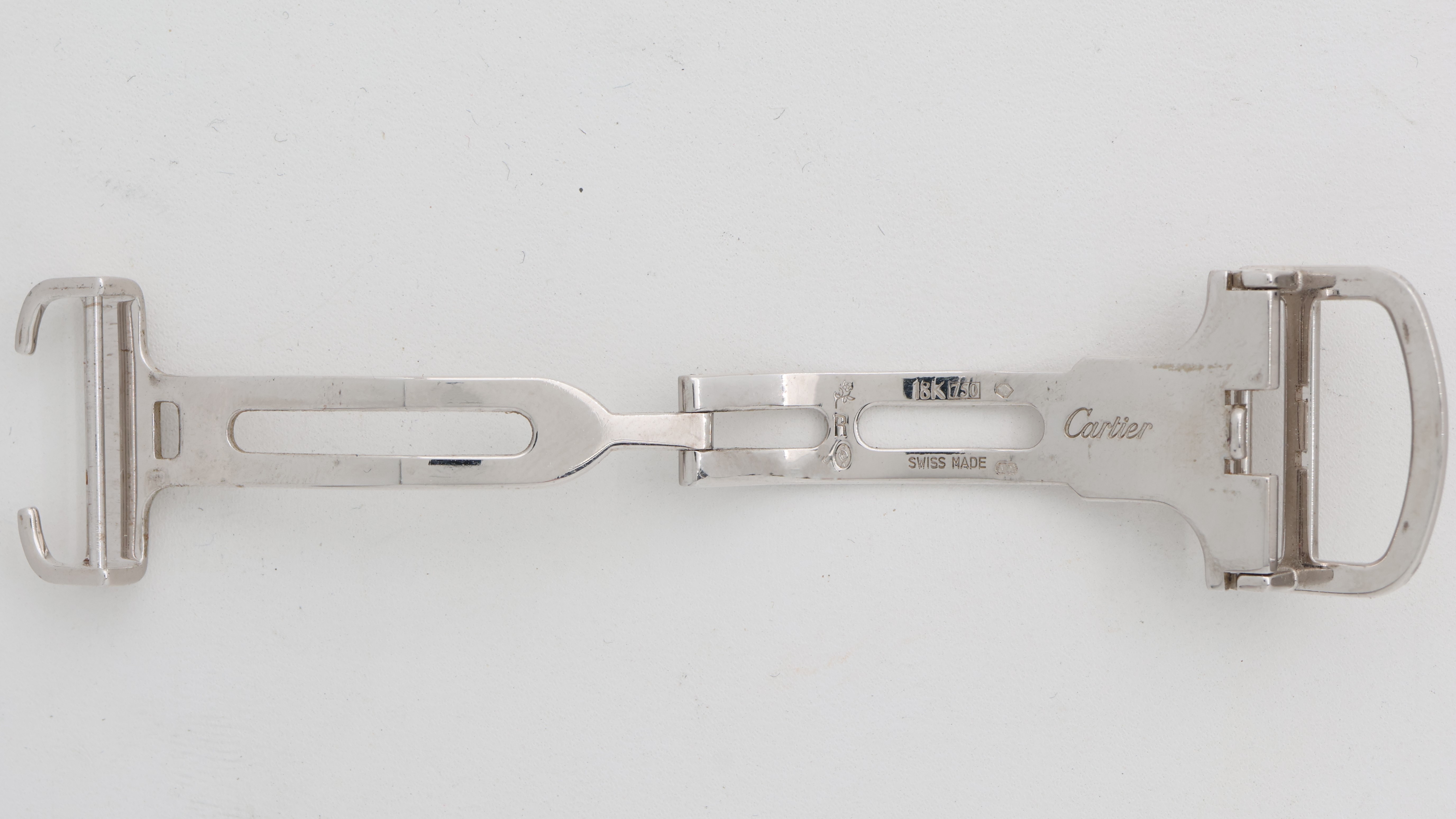 Original 18k White Gold 18mm Deployment buckle for Cartier thumbnail 3