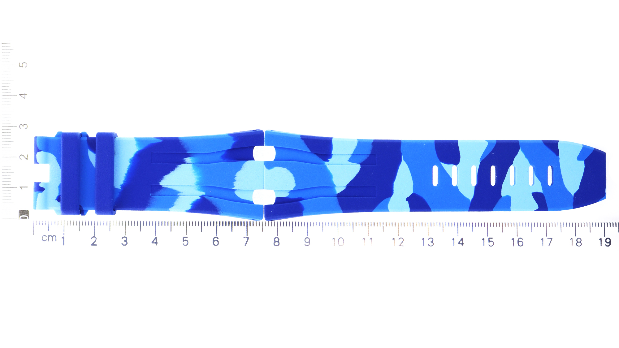 Unworn factory Audemars Piguet camouflage blue rubber strap 30x24mm thumbnail 2