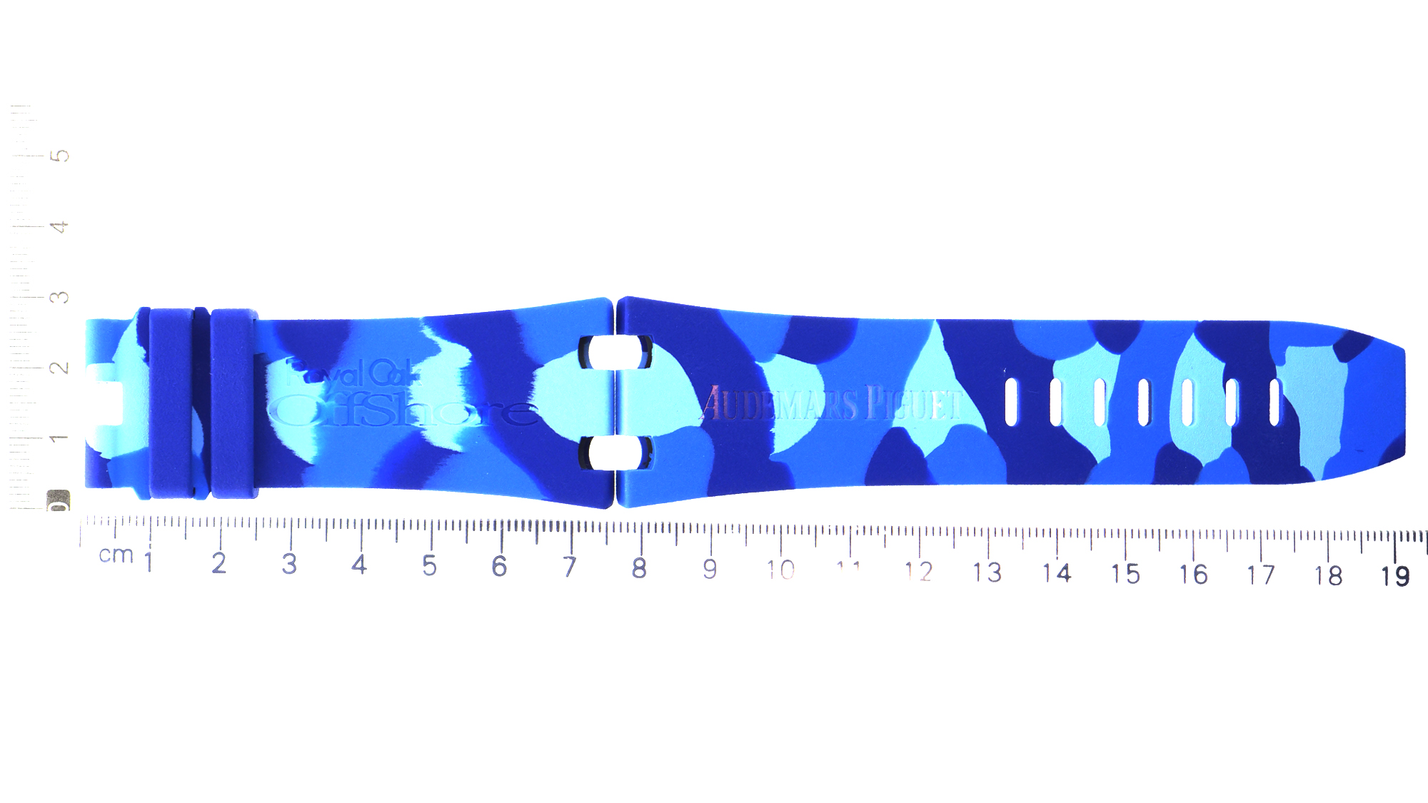 Unworn factory Audemars Piguet camouflage blue rubber strap 30x24mm thumbnail 3