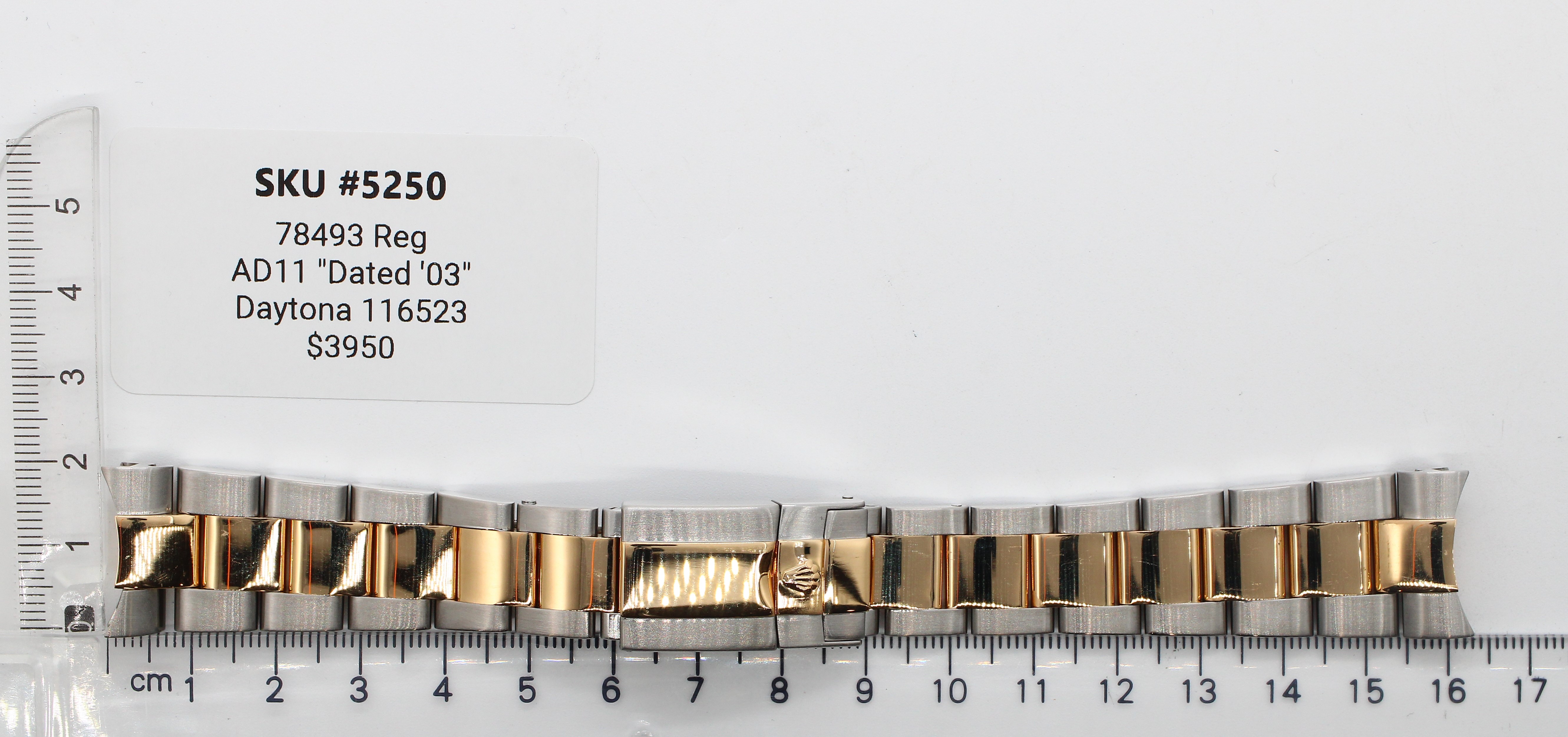 Watch band for Rolex Sport model - Daytona 20 mm 78493 Reg AD11 "Dated '03" Daytona 116253 thumbnail 1