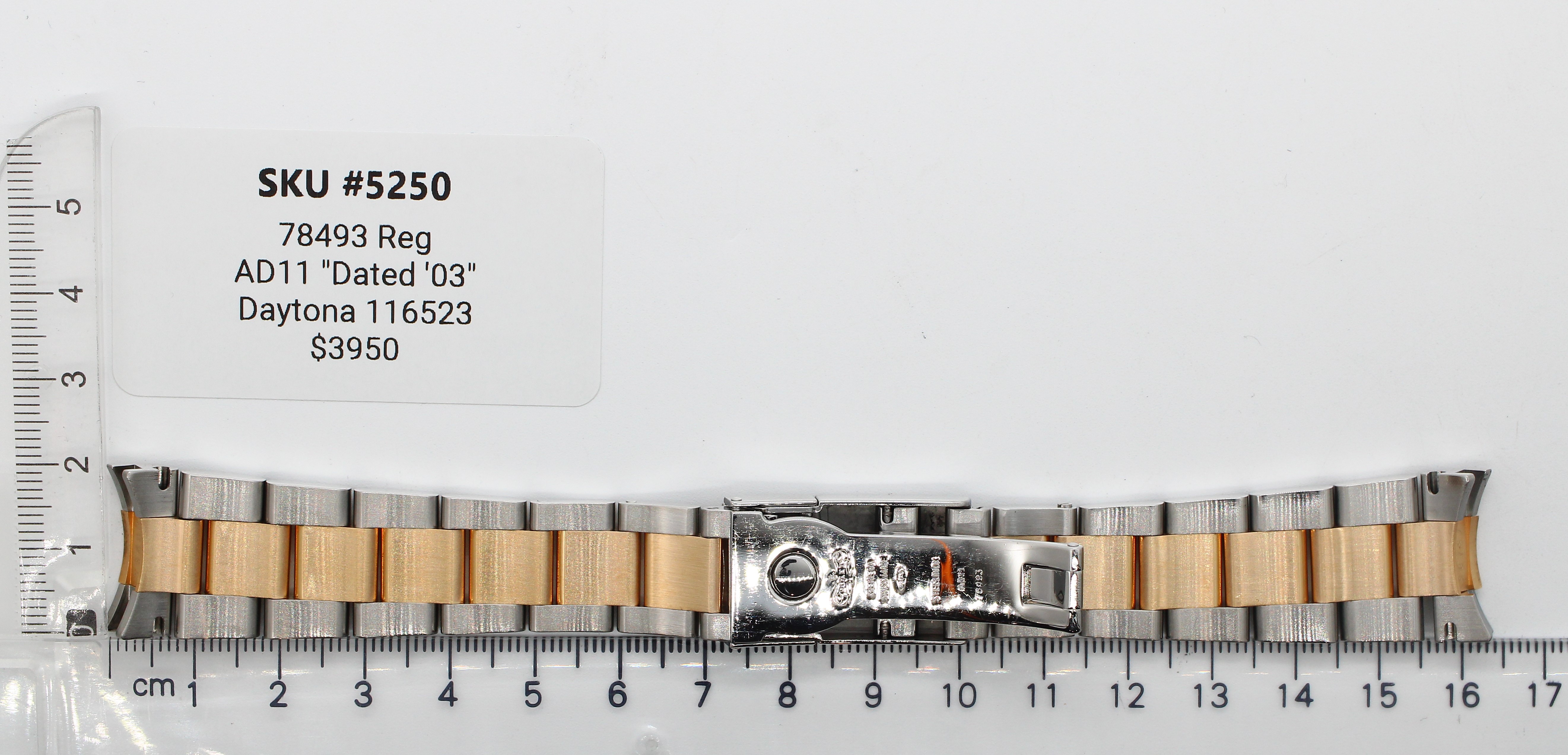 Watch band for Rolex Sport model - Daytona 20 mm 78493 Reg AD11 "Dated '03" Daytona 116253 thumbnail 2