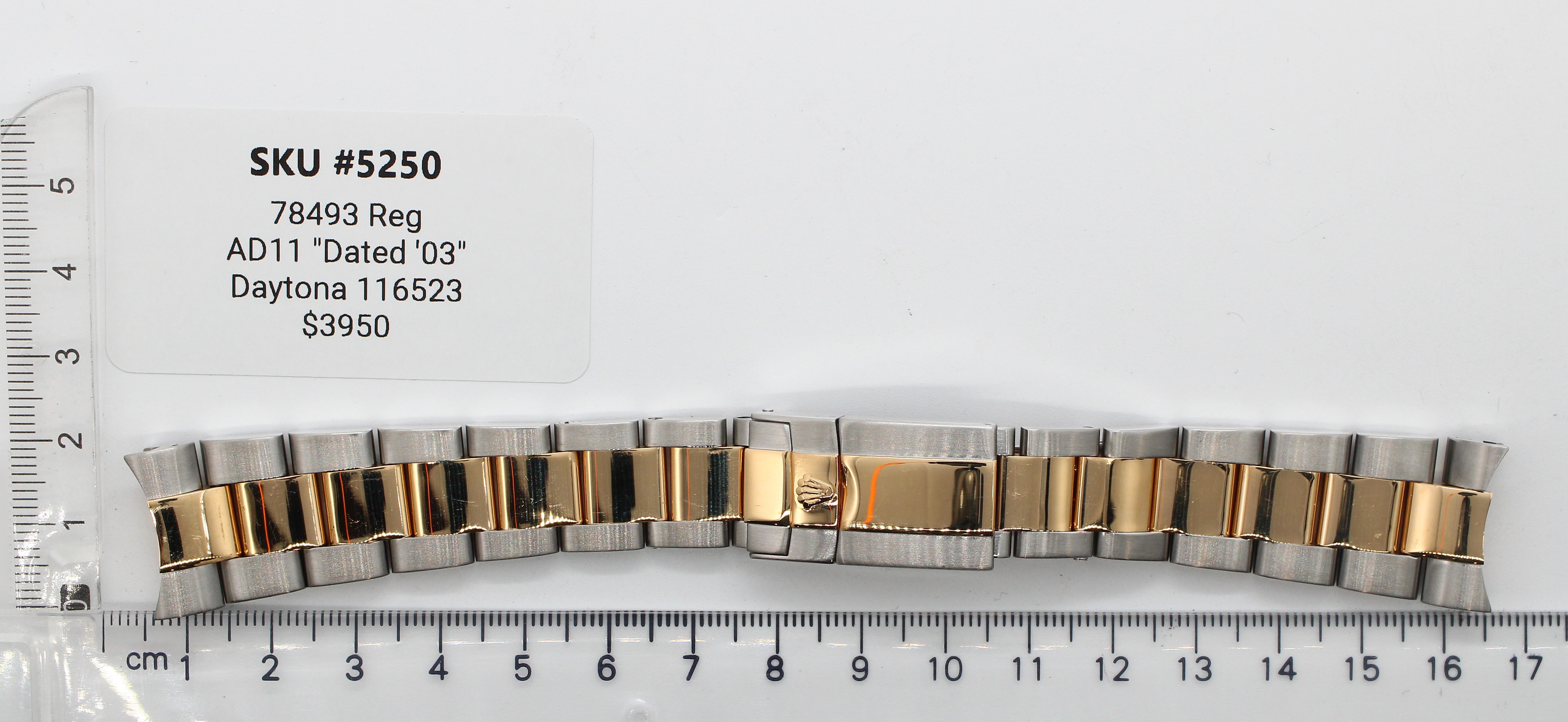 Watch band for Rolex Sport model - Daytona 20 mm 78493 Reg AD11 "Dated '03" Daytona 116253 thumbnail 3