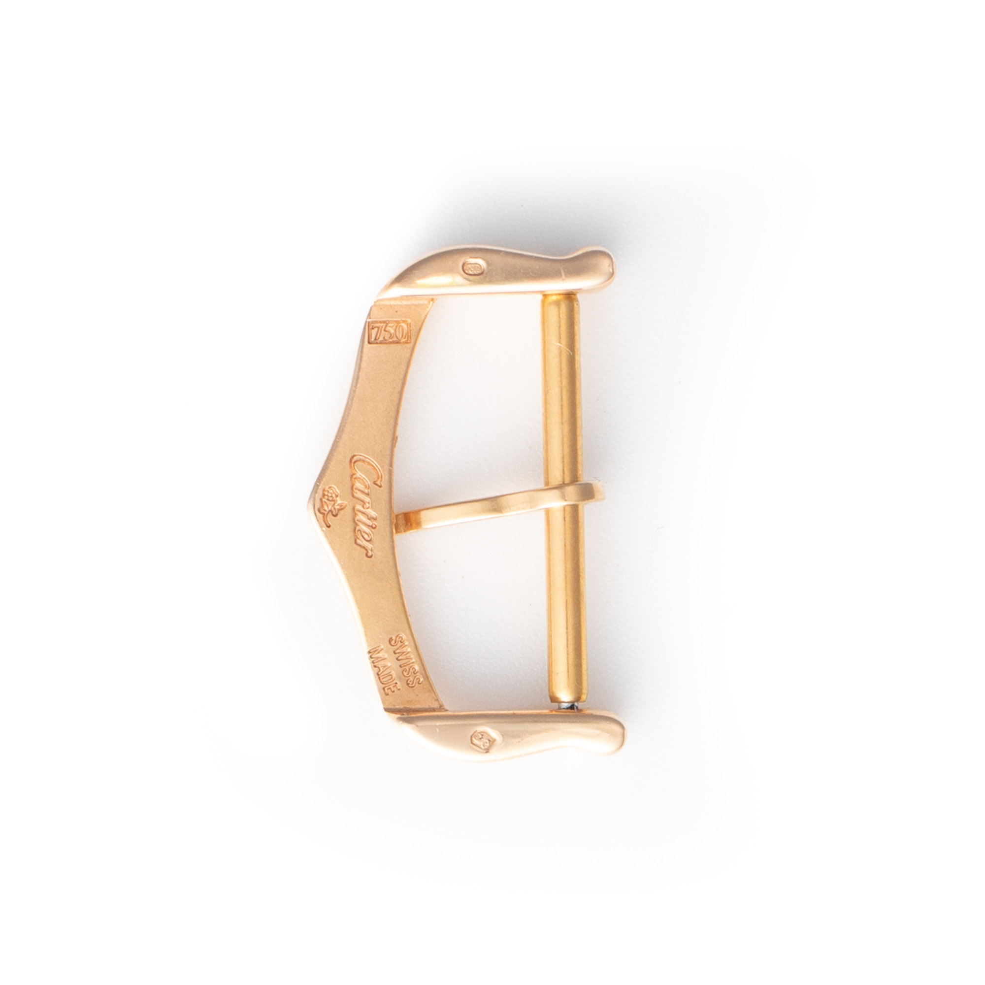 Factory solid 18K yellow gold tang buckle for Cartier 18mm strap width. thumbnail 2