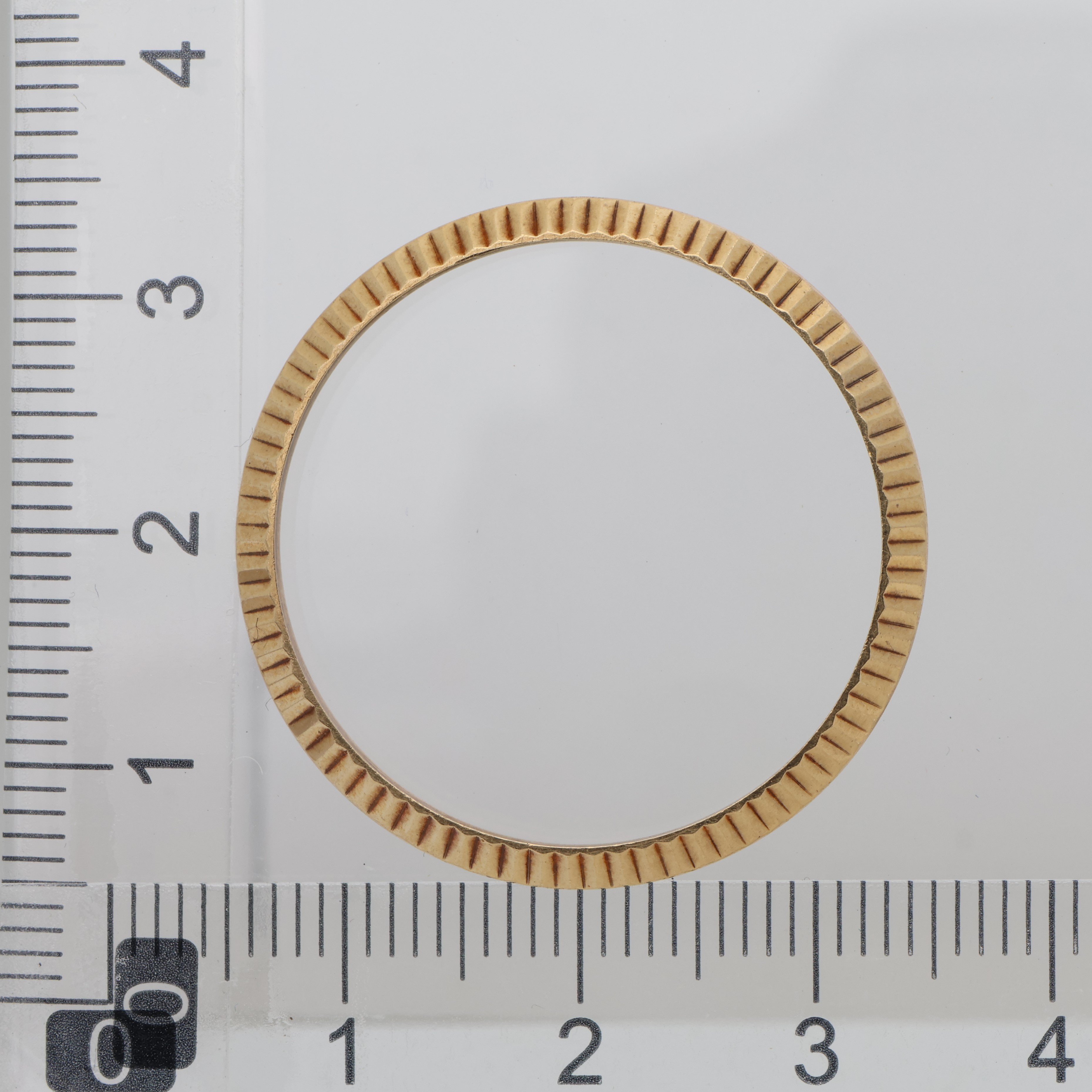 Factory 18K yellow fluted bezel for Rolex 31mm 4 digit reference, has inside cut thumbnail 2