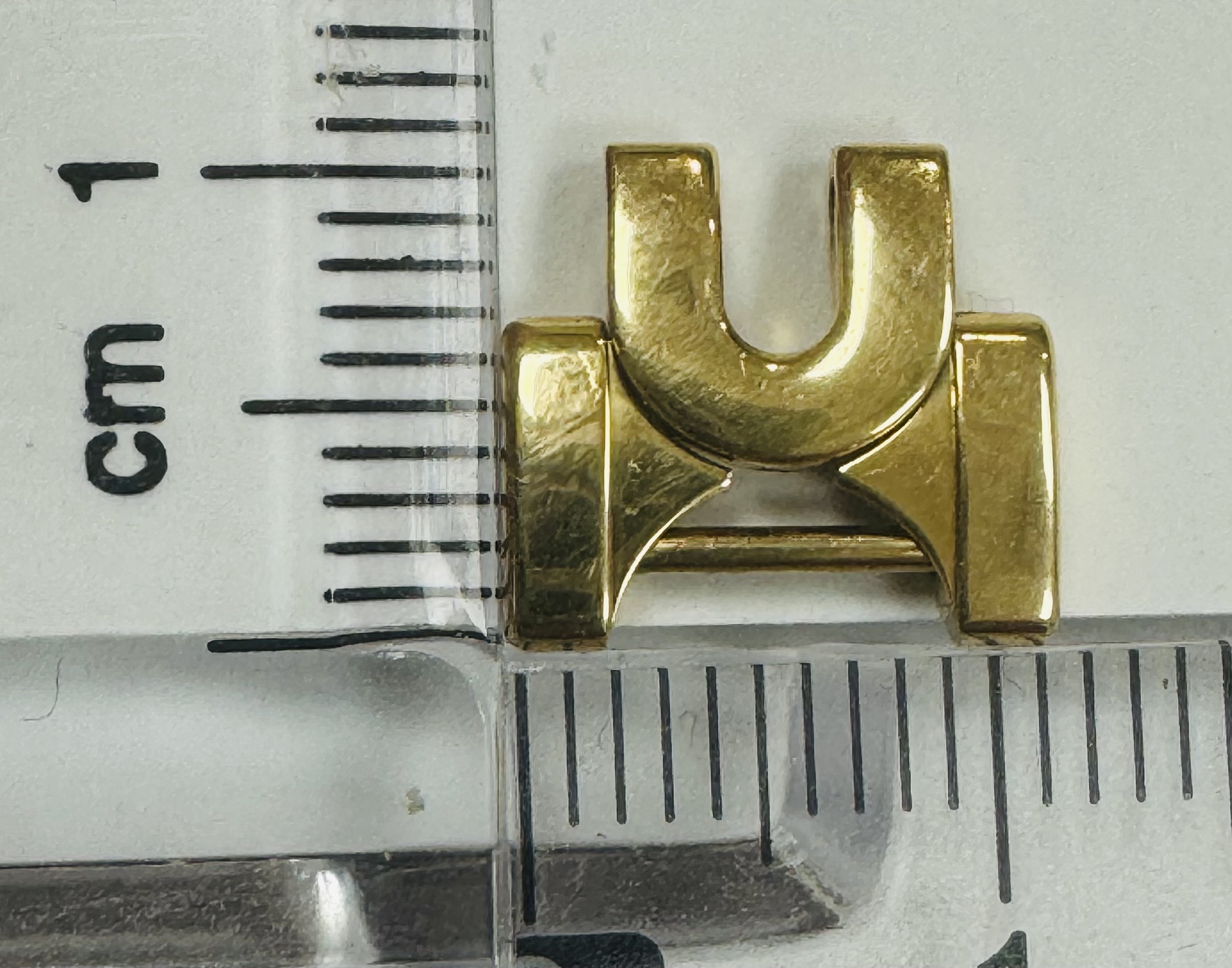 Factory solid 18K yellow gold link for Panther watches 11.6 mm wide thumbnail 1