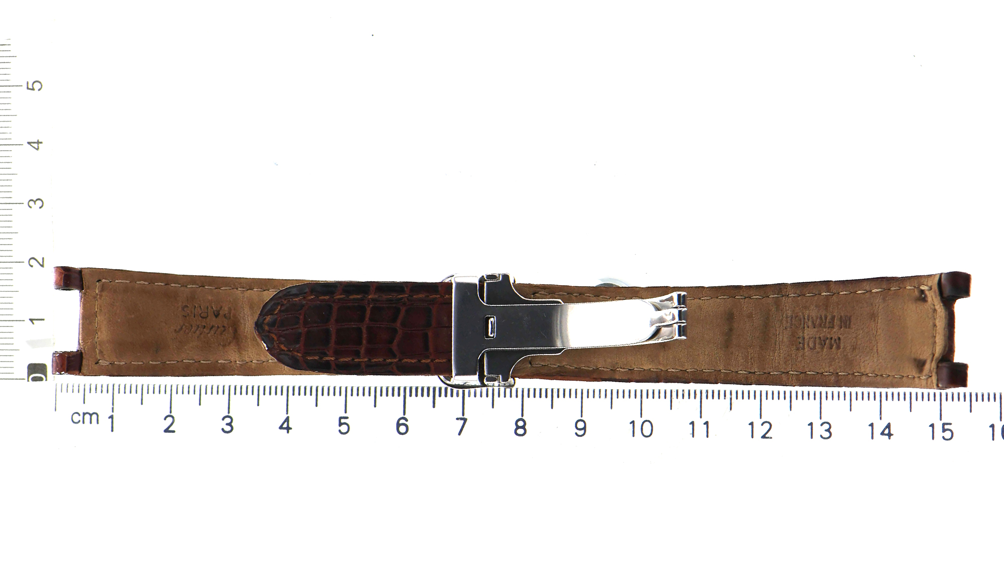 Original brown leather Cartier strap for Pasha 18 x 16mm steel buckle included thumbnail 2