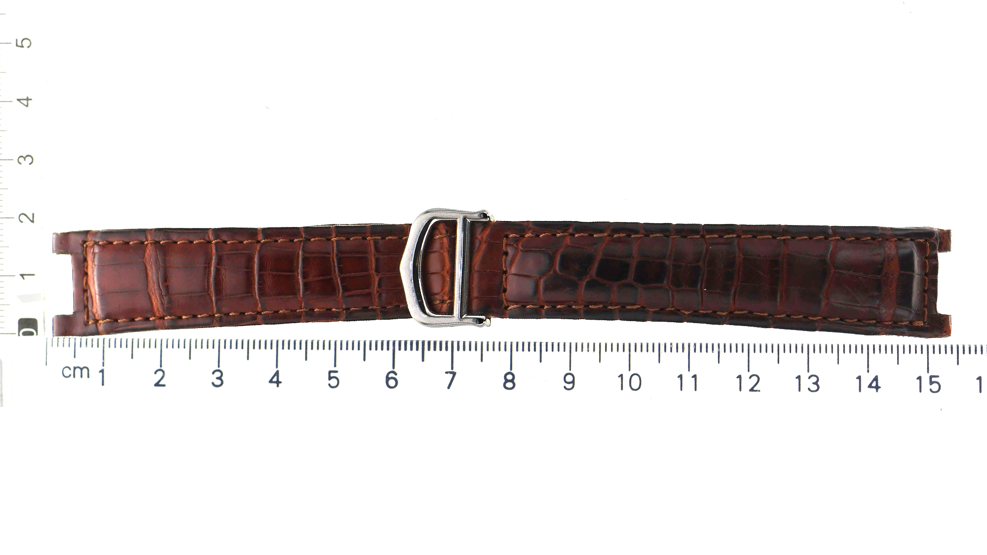 Original brown leather Cartier strap for Pasha 18 x 16mm steel buckle included thumbnail 1