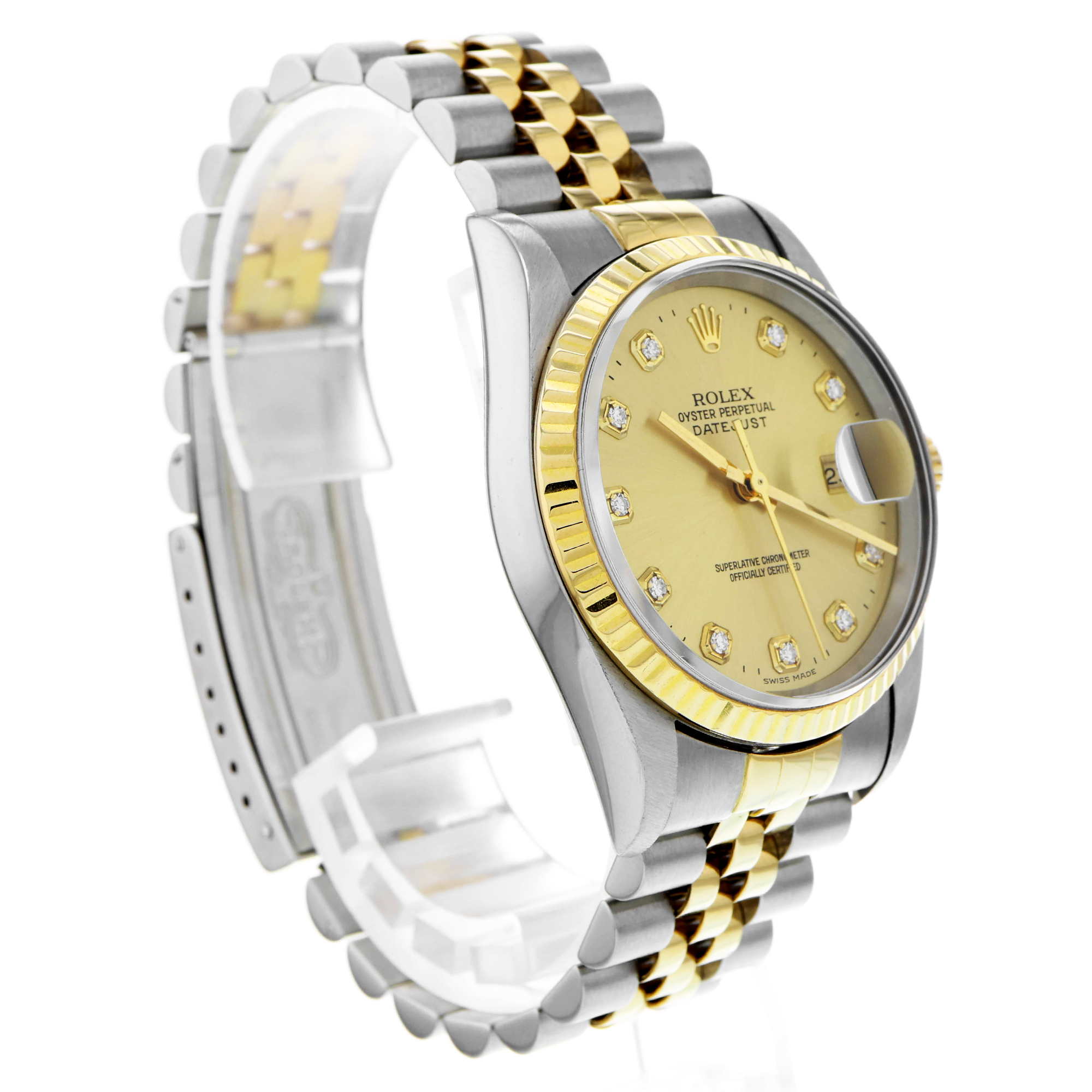 Rolex Datejust 36 16233G Factory Diamond Dial Jubilee Date 18K thumbnail 10