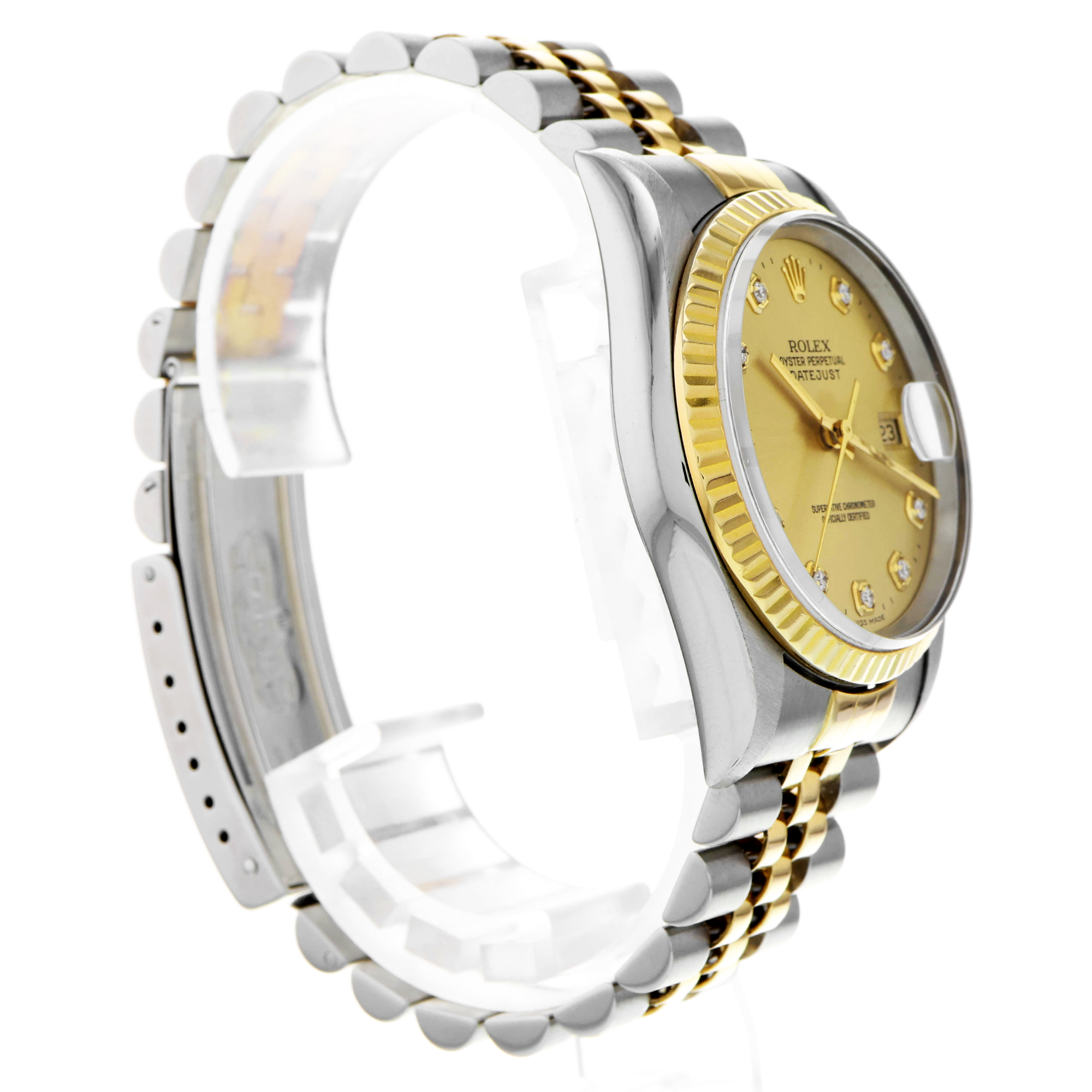 Rolex Datejust 36 16233G Factory Diamond Dial Jubilee Date 18K thumbnail 9