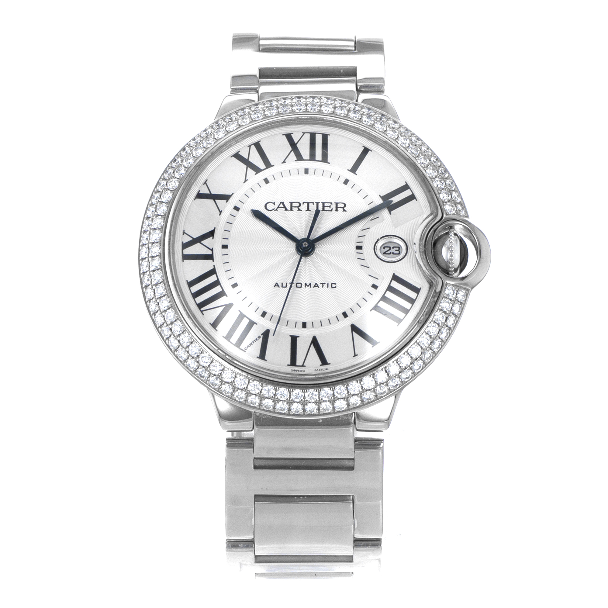 Cartier Ballon Bleu 42mm WE9009Z3 3000 Factory Diamonds 18k White Gold Mens 2005 thumbnail 11