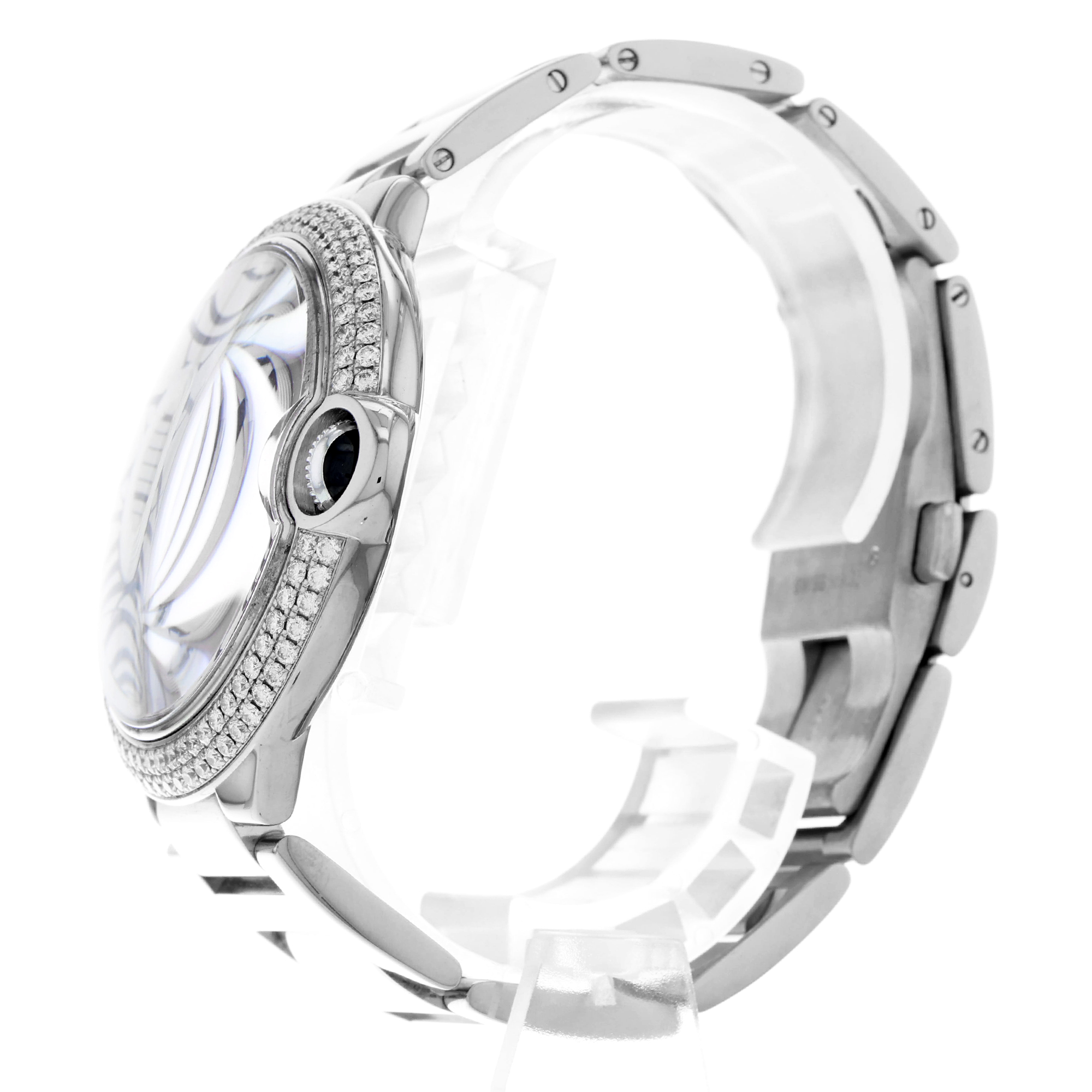 Cartier Ballon Bleu 42mm WE9009Z3 3000 Factory Diamonds 18k White Gold Mens 2005 thumbnail 4