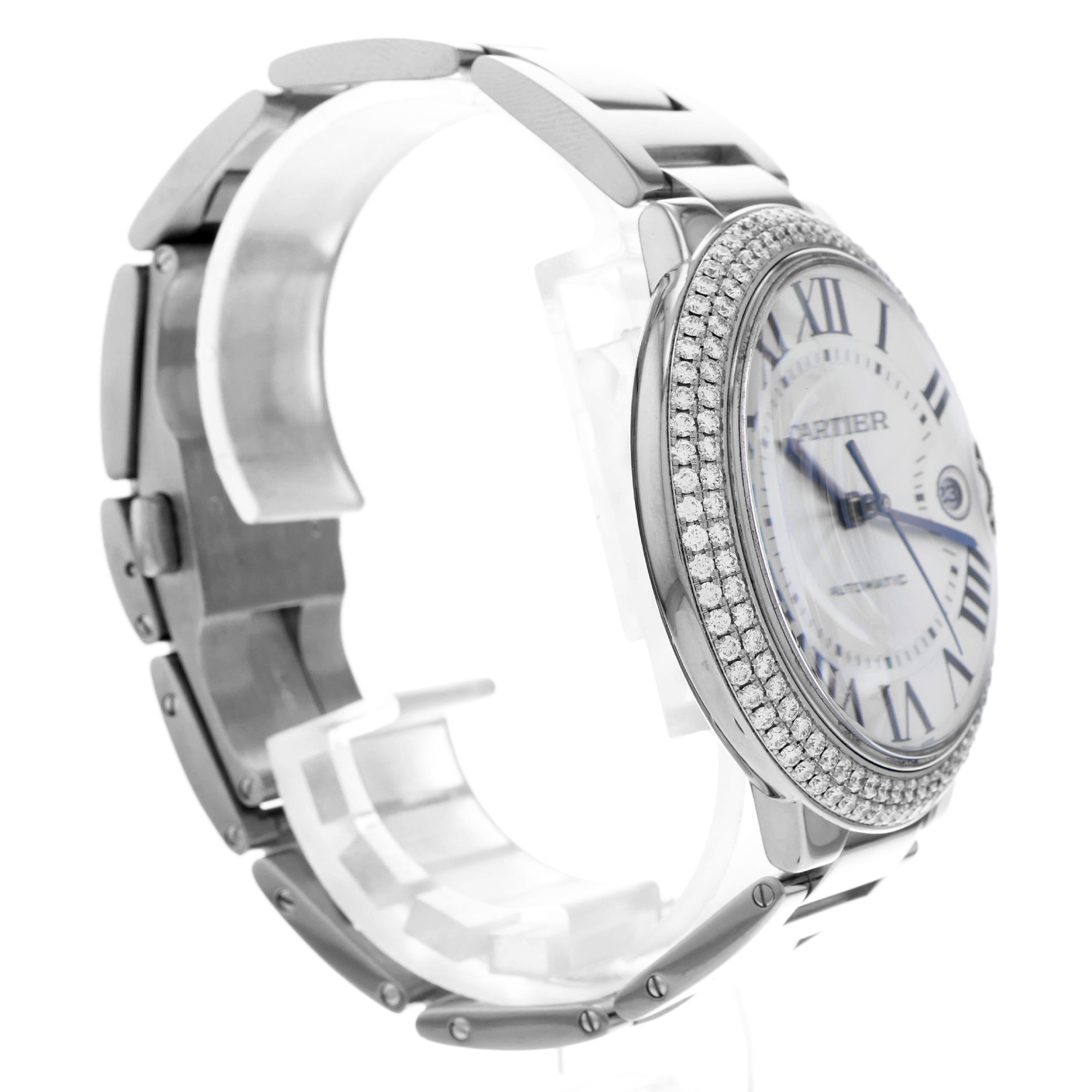 Cartier Ballon Bleu 42mm WE9009Z3 3000 Factory Diamonds 18k White Gold Mens 2005 thumbnail 8