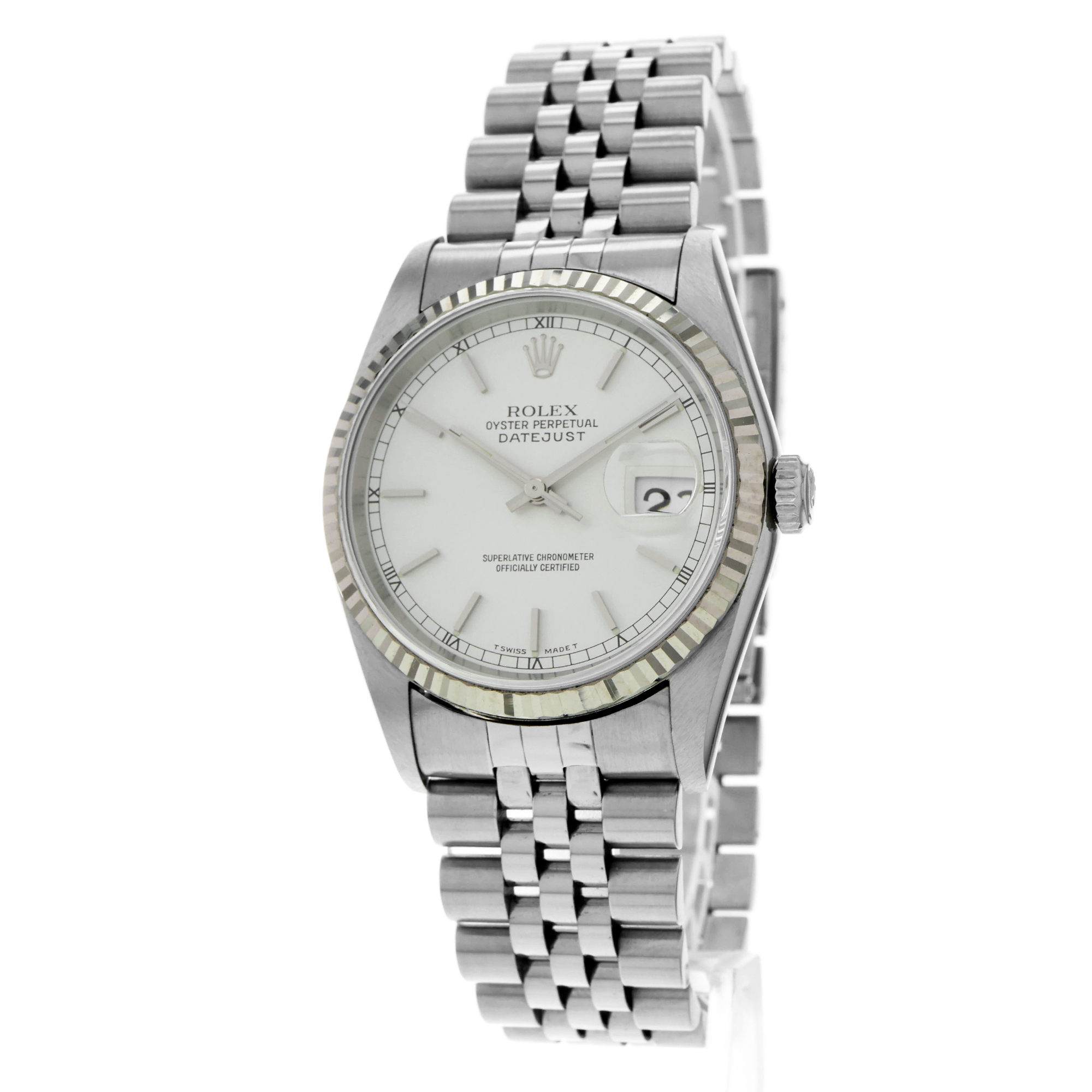 Rolex Datejust 36 16234 Fluted Silver Stick Dial Automatic thumbnail 3