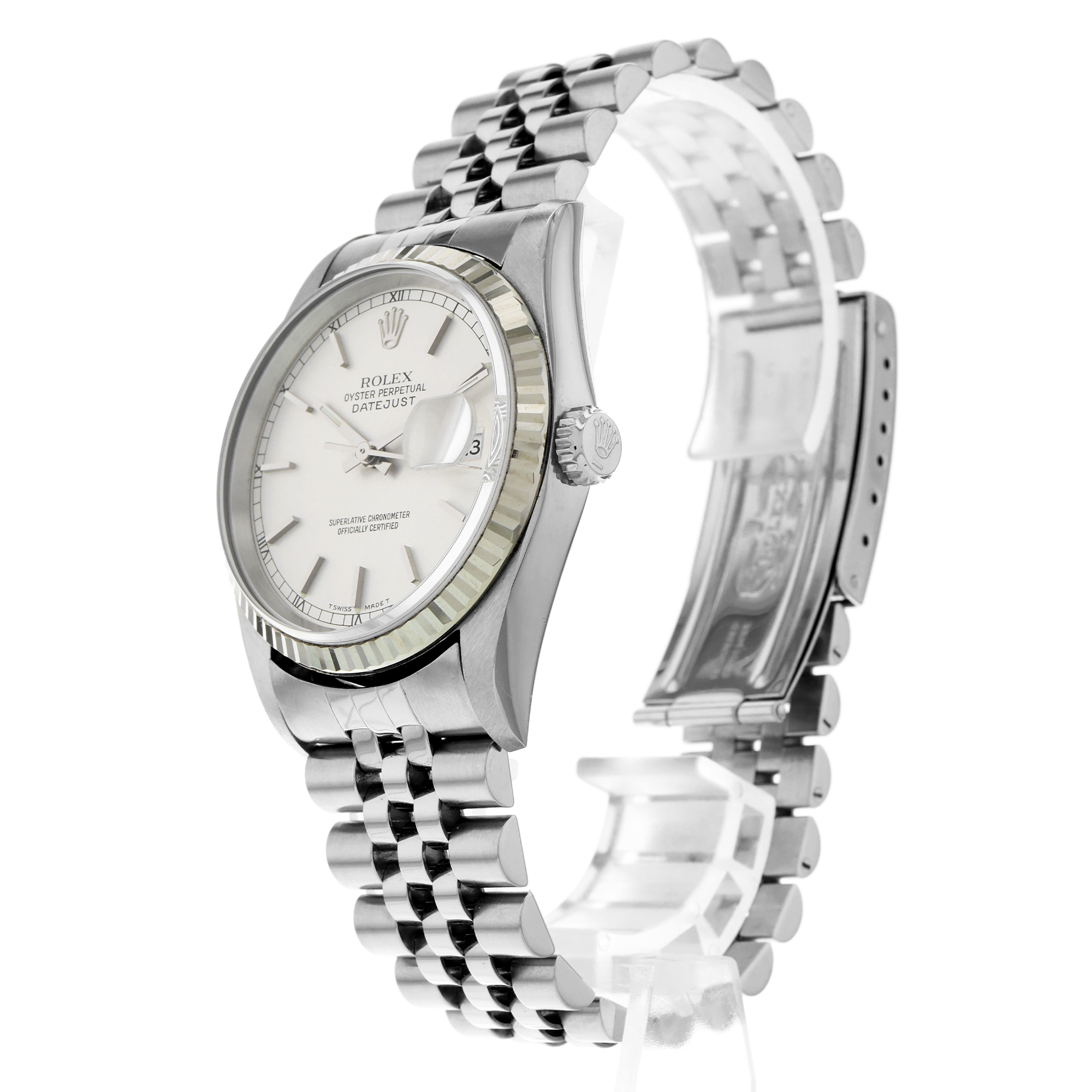 Rolex Datejust 36 16234 Fluted Silver Stick Dial Automatic thumbnail 4