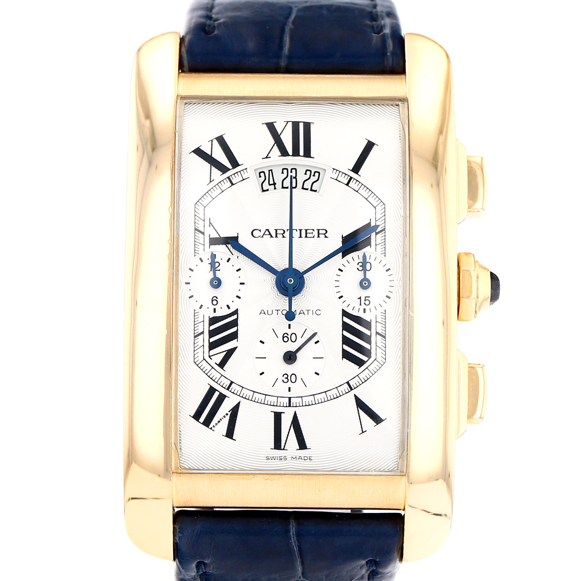 Cartier Tank Americaine 32mm W2609356 2892 Silver roman dial 18K Yellow Gold thumbnail 1