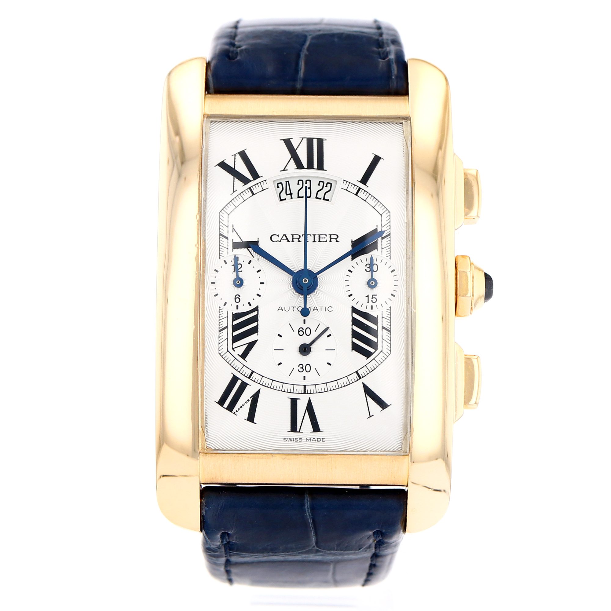 Cartier Tank Americaine 32mm W2609356 2892 Silver roman dial 18K Yellow Gold thumbnail 2