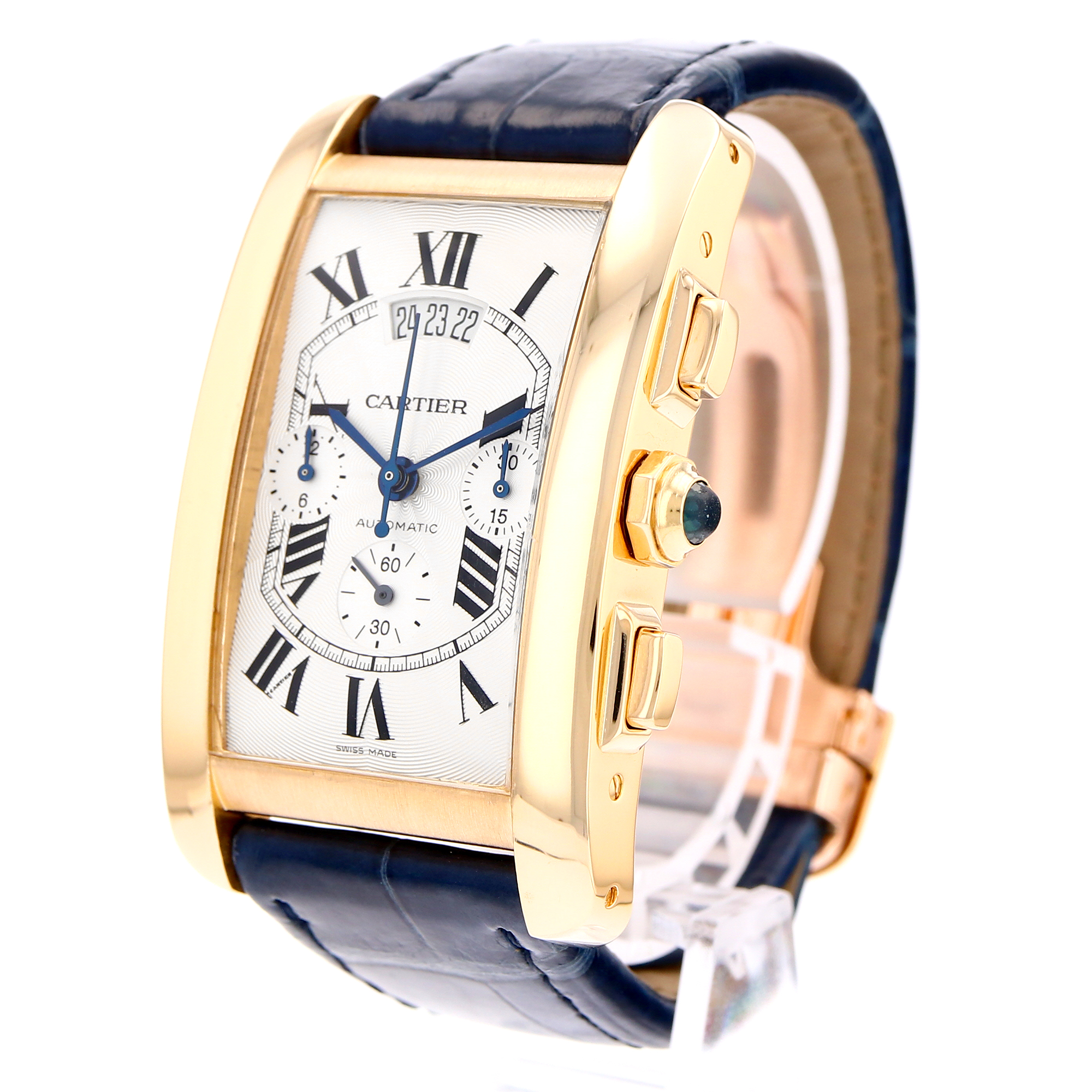 Cartier Tank Americaine 32mm W2609356 2892 Silver roman dial 18K Yellow Gold thumbnail 5