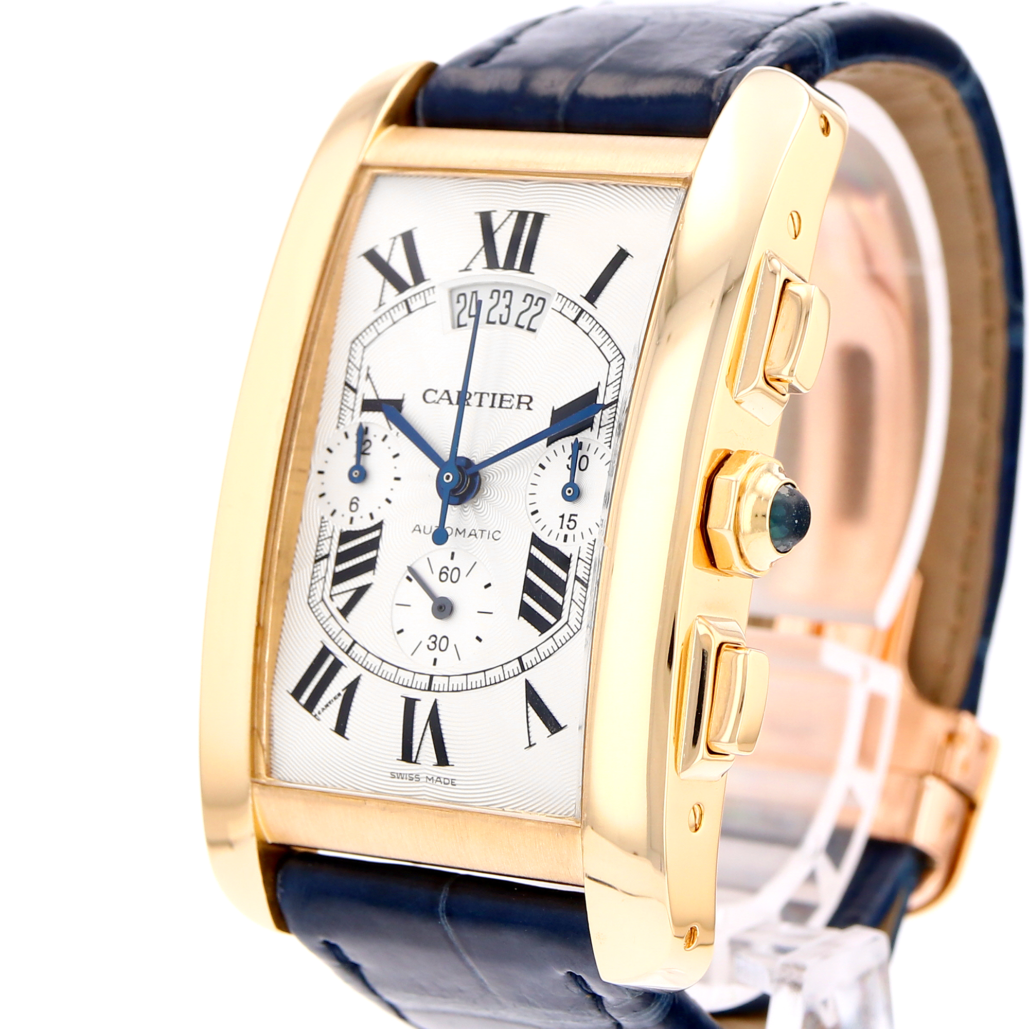Cartier Tank Americaine 32mm W2609356 2892 Silver roman dial 18K Yellow Gold thumbnail 6