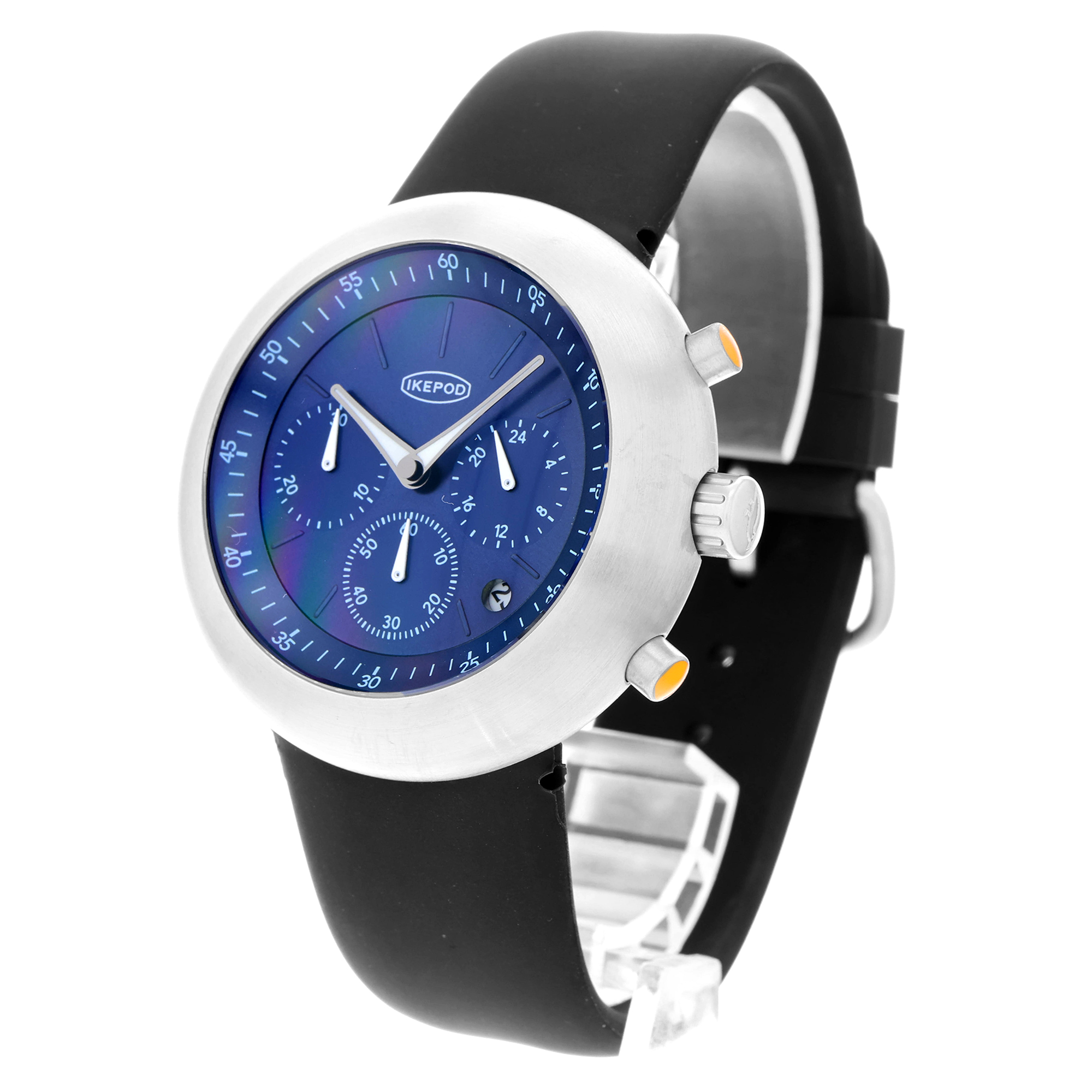 Ikepod Chronopod Blue Suede 006 C006 NEVER-WORN-WATCH-CLOSEOUT thumbnail 2