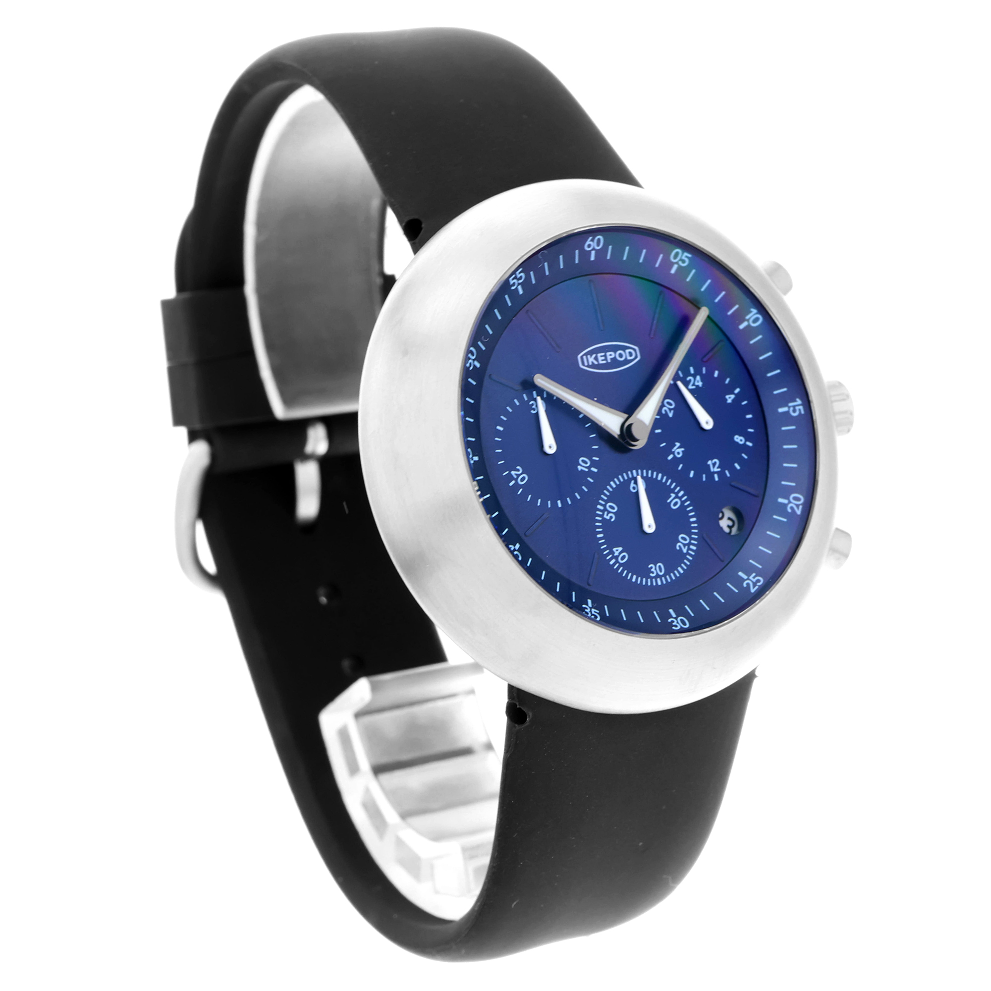 Ikepod Chronopod Blue Suede 006 C006 NEVER-WORN-WATCH-CLOSEOUT thumbnail 4