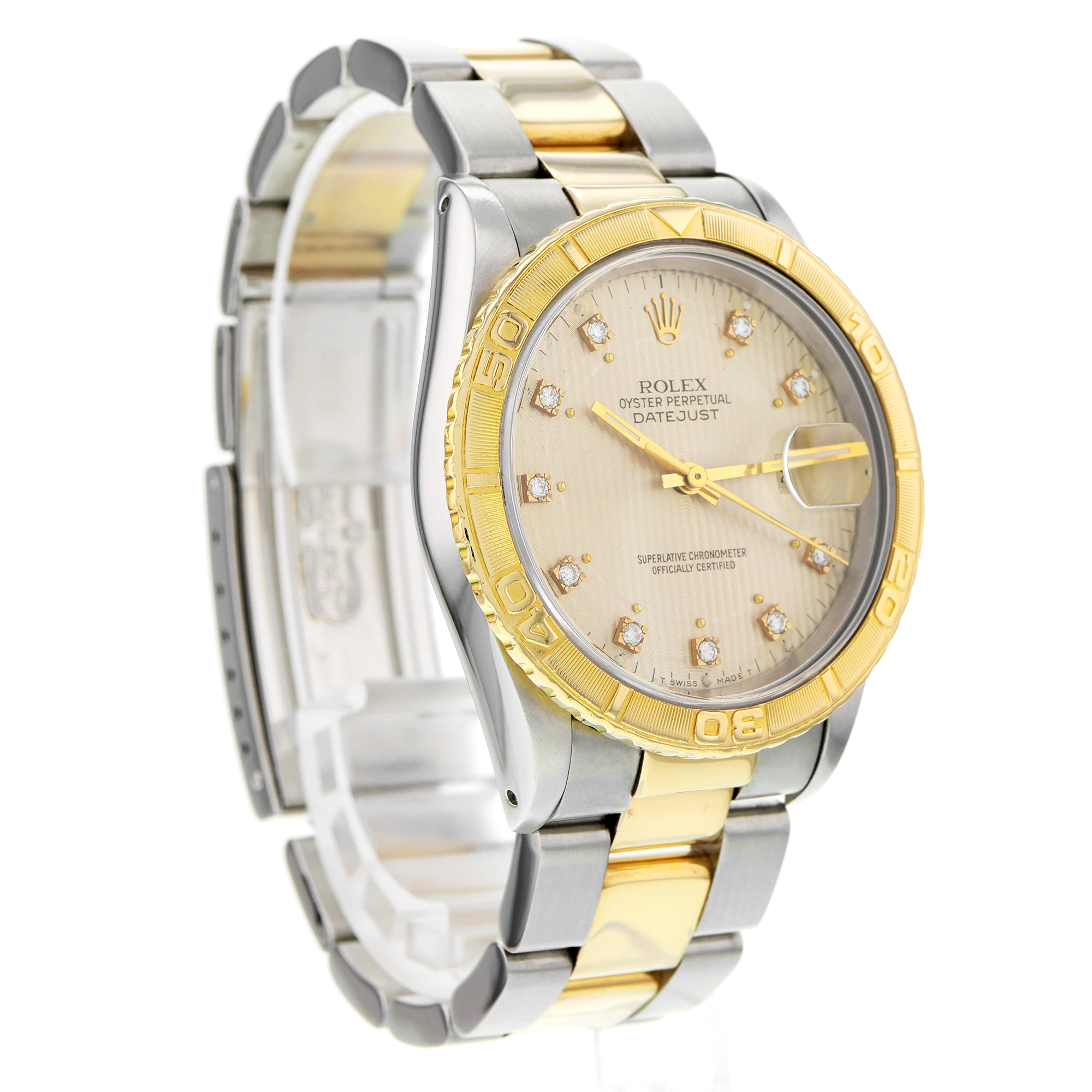 Rolex Datejust 36mm 16263 Turn-O-Graph Yellow factory diamonds dial two tone thumbnail 10