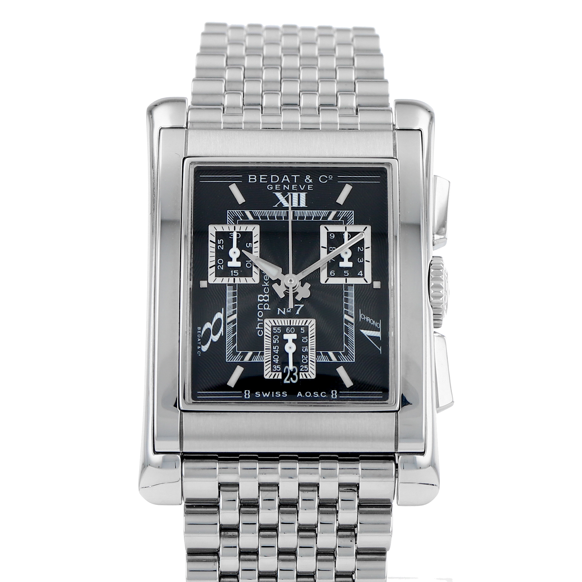 Bedat & Co Nº7 778 Black Dial Stainless Steel Chronograph Quartz Mens Luxury thumbnail 1