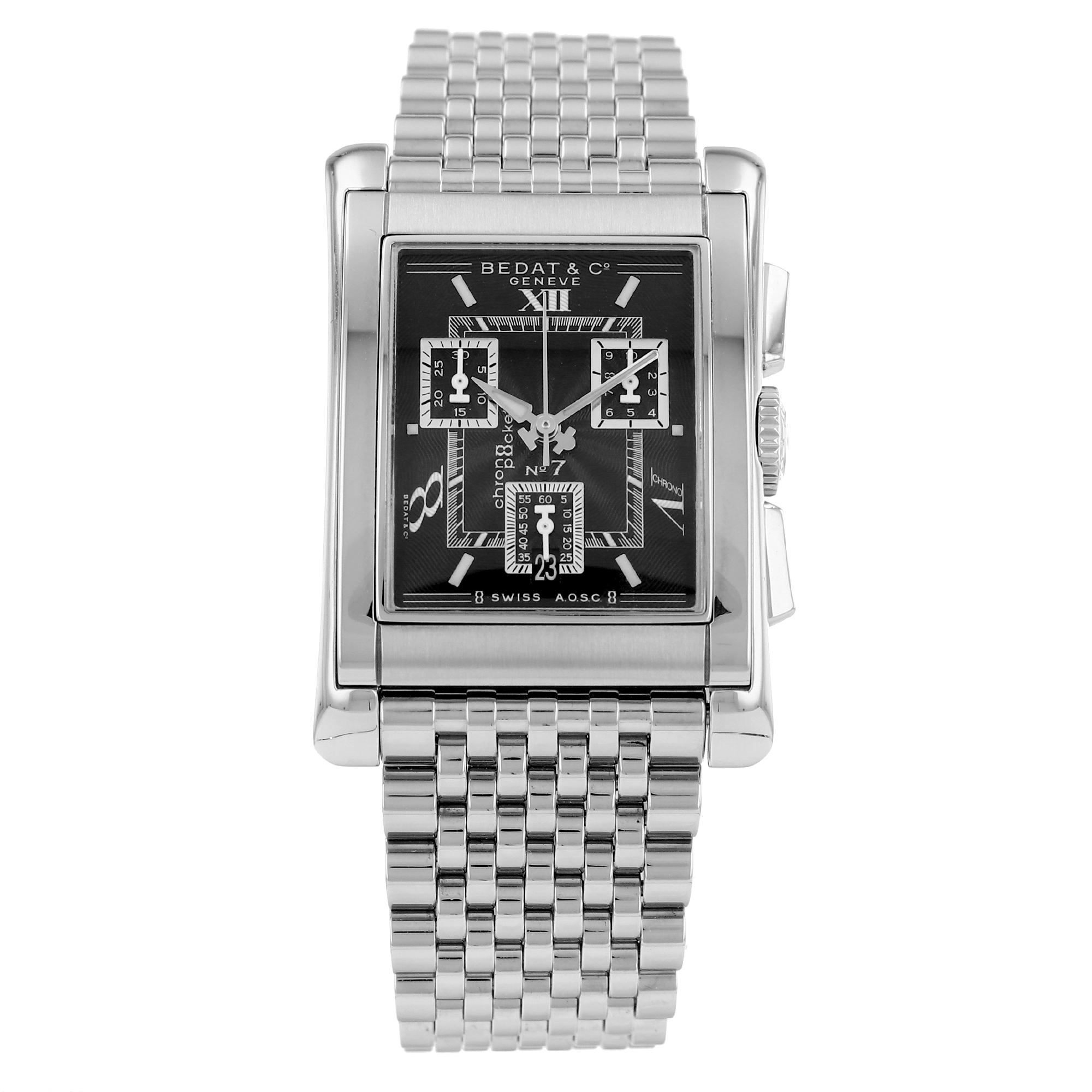Bedat & Co Nº7 778 Black Dial Stainless Steel Chronograph Quartz Mens Luxury thumbnail 2