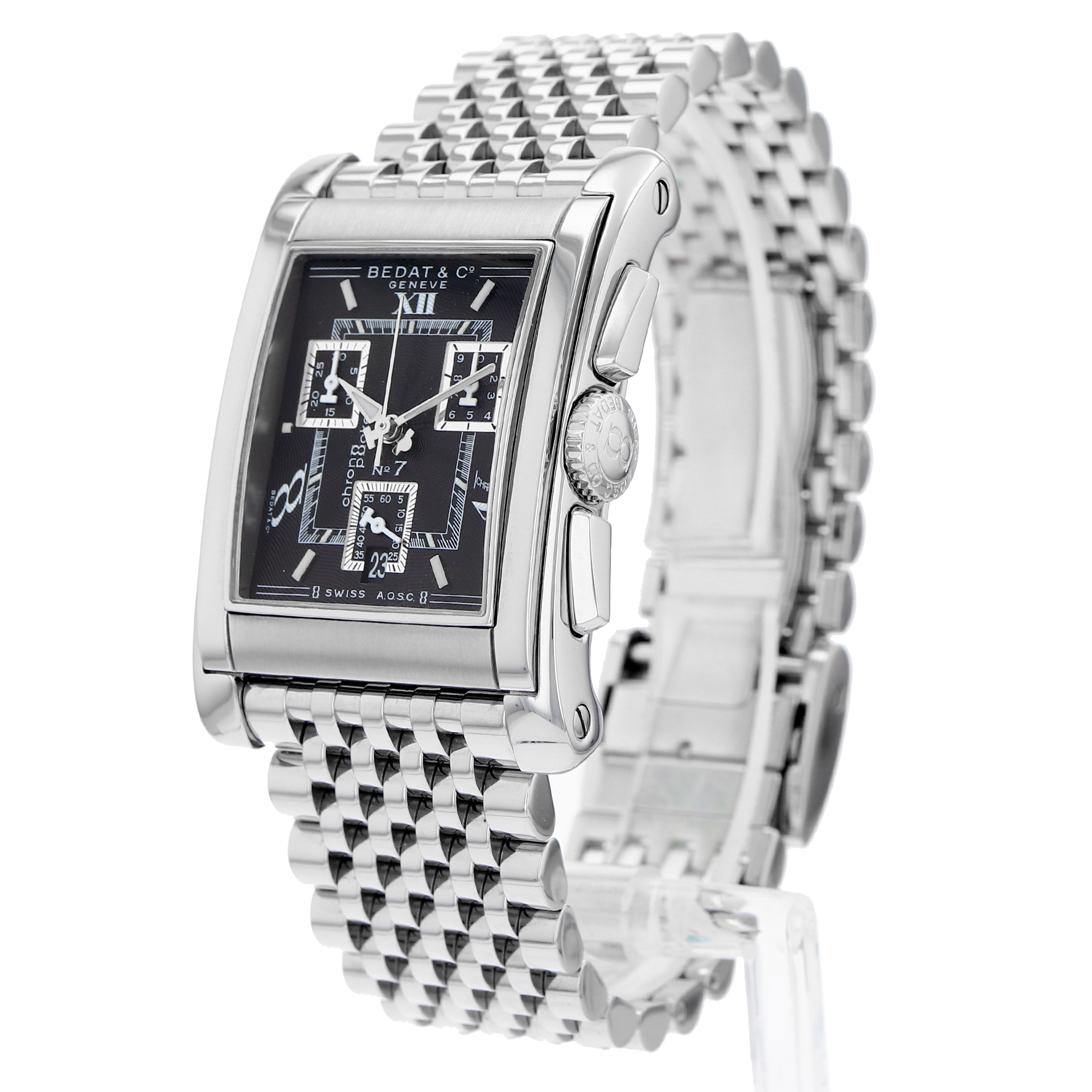 Bedat & Co Nº7 778 Black Dial Stainless Steel Chronograph Quartz Mens Luxury thumbnail 5