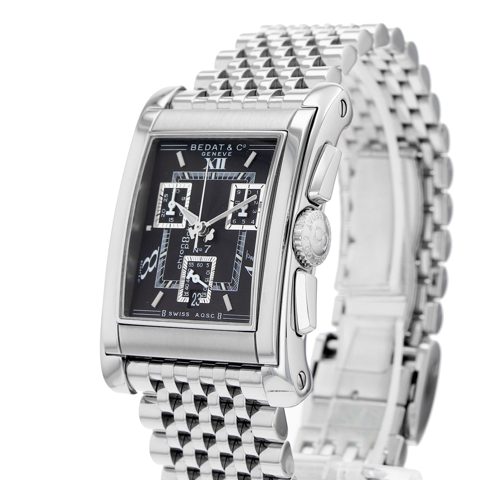 Bedat & Co Nº7 778 Black Dial Stainless Steel Chronograph Quartz Mens Luxury thumbnail 6