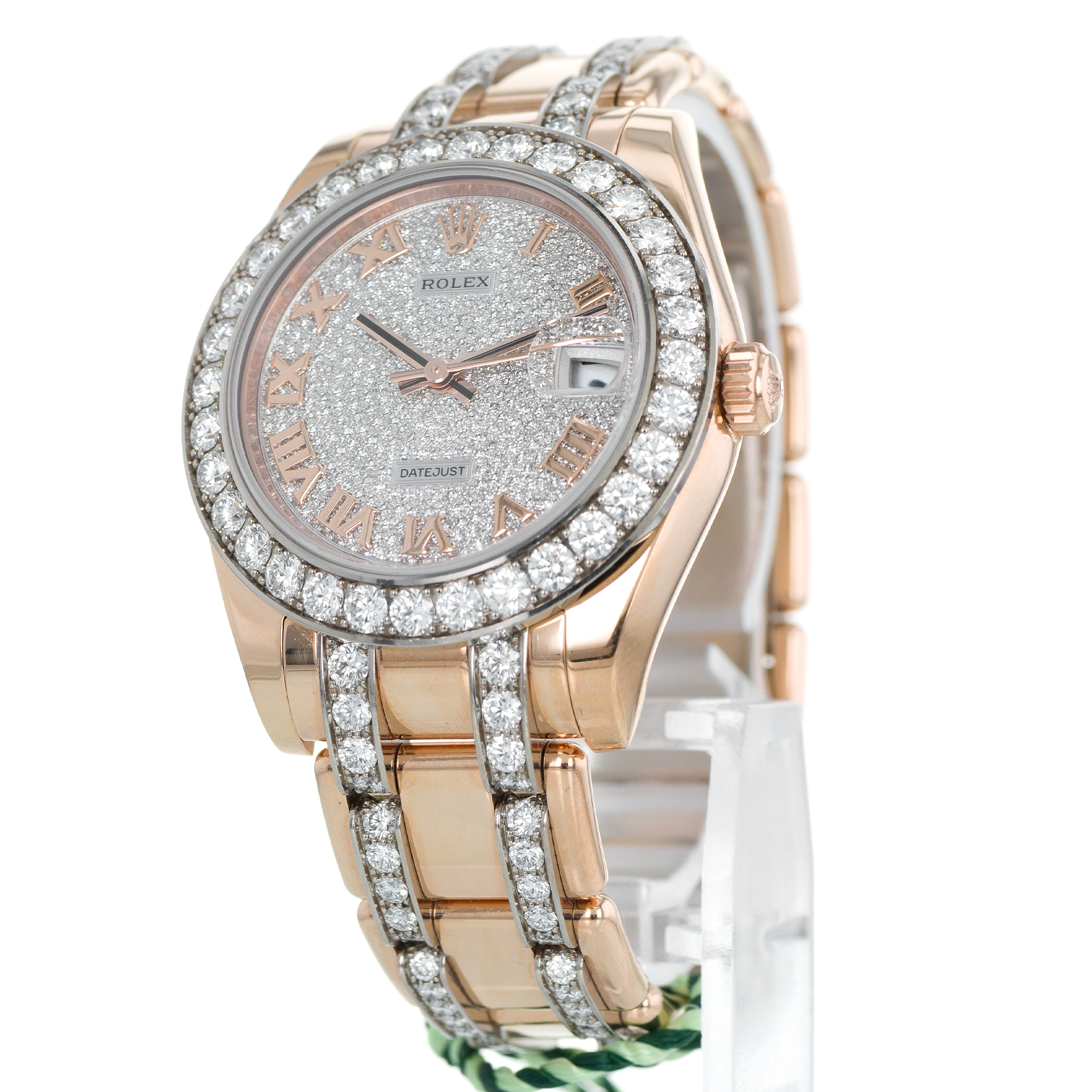 Rolex Pearlmaster 34mm 81285 Factory diamond bezel, dial and bracelet rose gold thumbnail 3