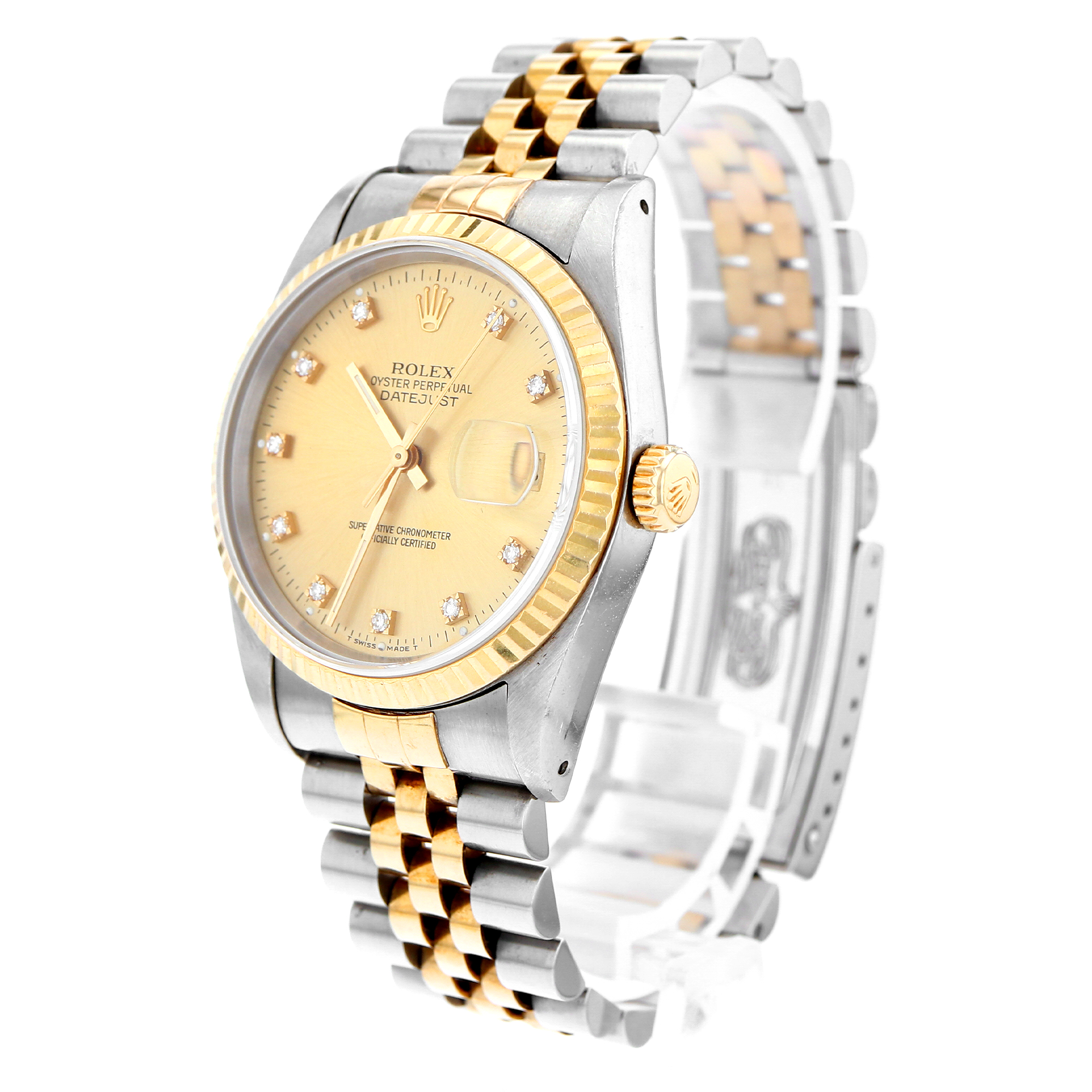 Rolex Datejust 36mm 16233 yellow factory diamonds dial steel & 18K yellow gold thumbnail 5