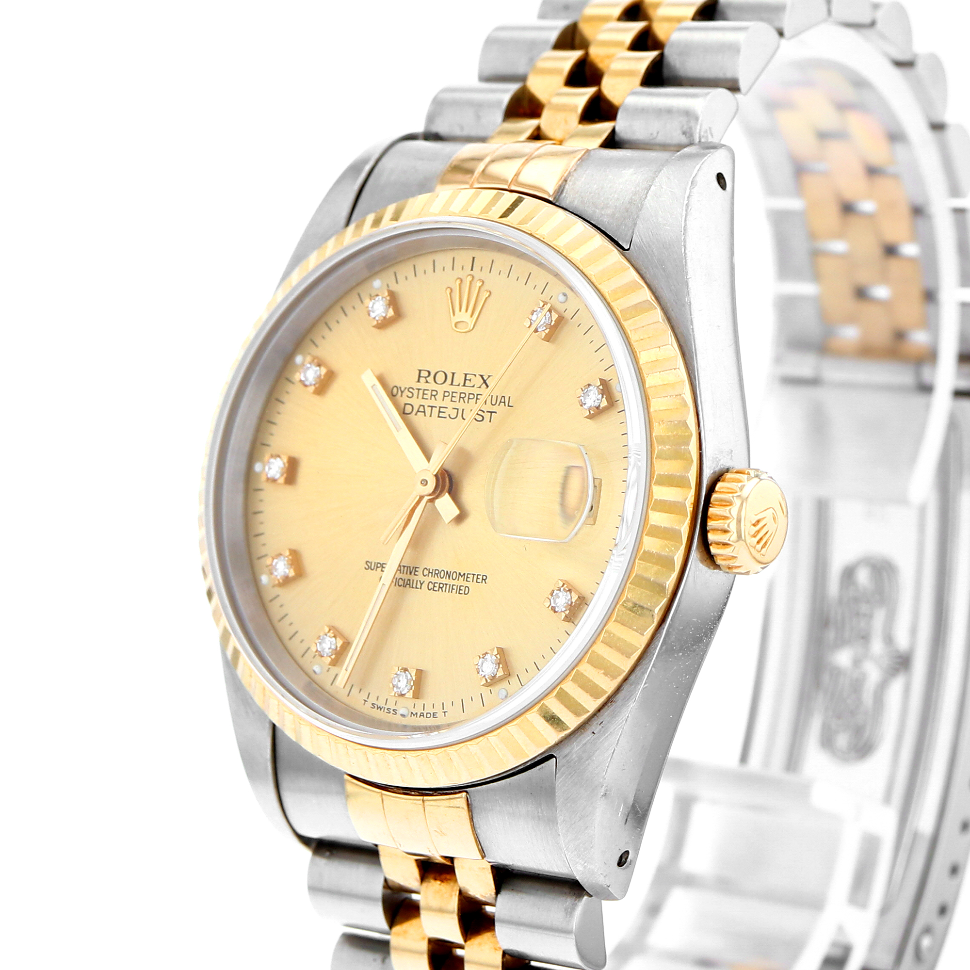 Rolex Datejust 36mm 16233 yellow factory diamonds dial steel & 18K yellow gold thumbnail 6
