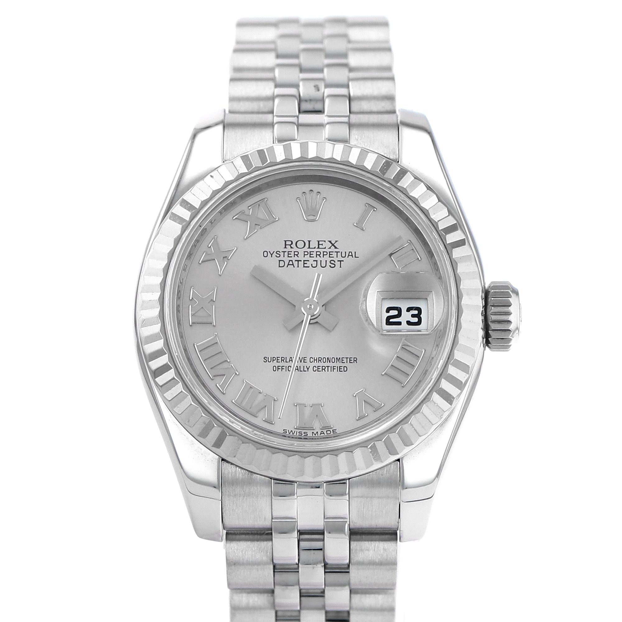 Rolex Lady-Datejust 179174 Silver Roman White Gold Jubilee thumbnail 1