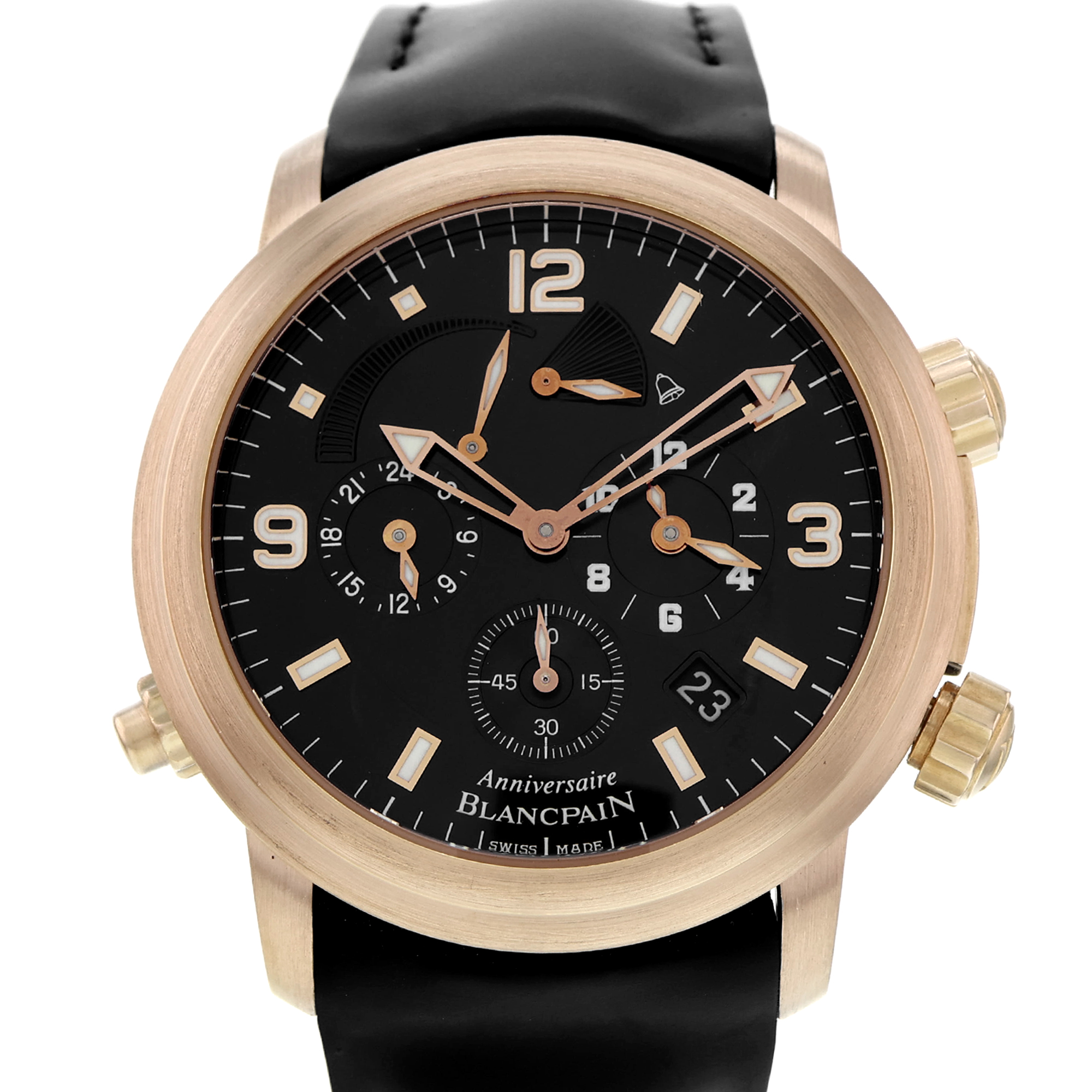 Blancpain Léman Réveil GMT 2041b-3630-64b Black Arabic 18k Rose Gold Automatic thumbnail 1