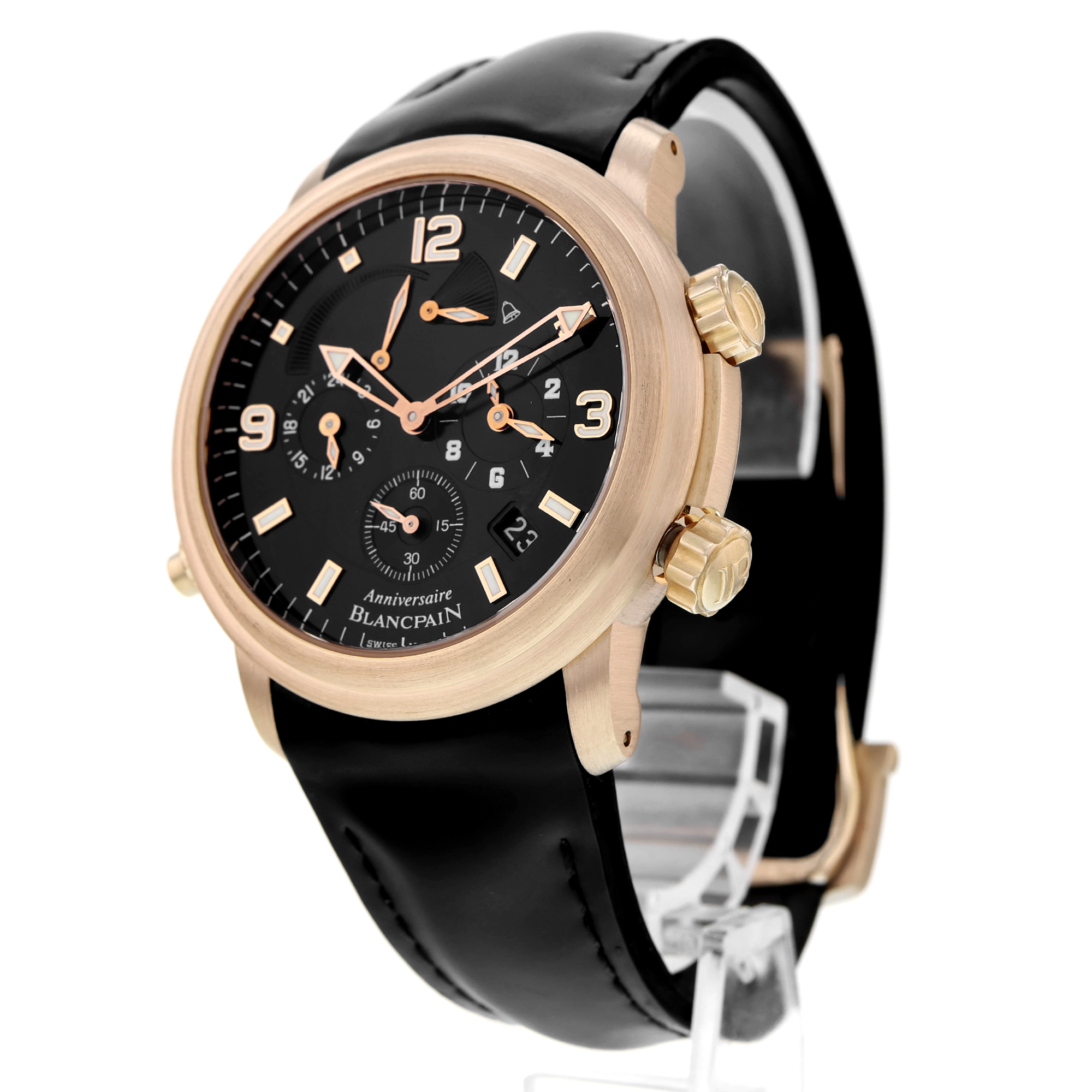 Blancpain Léman Réveil GMT 2041b-3630-64b Black Arabic 18k Rose Gold Automatic thumbnail 2