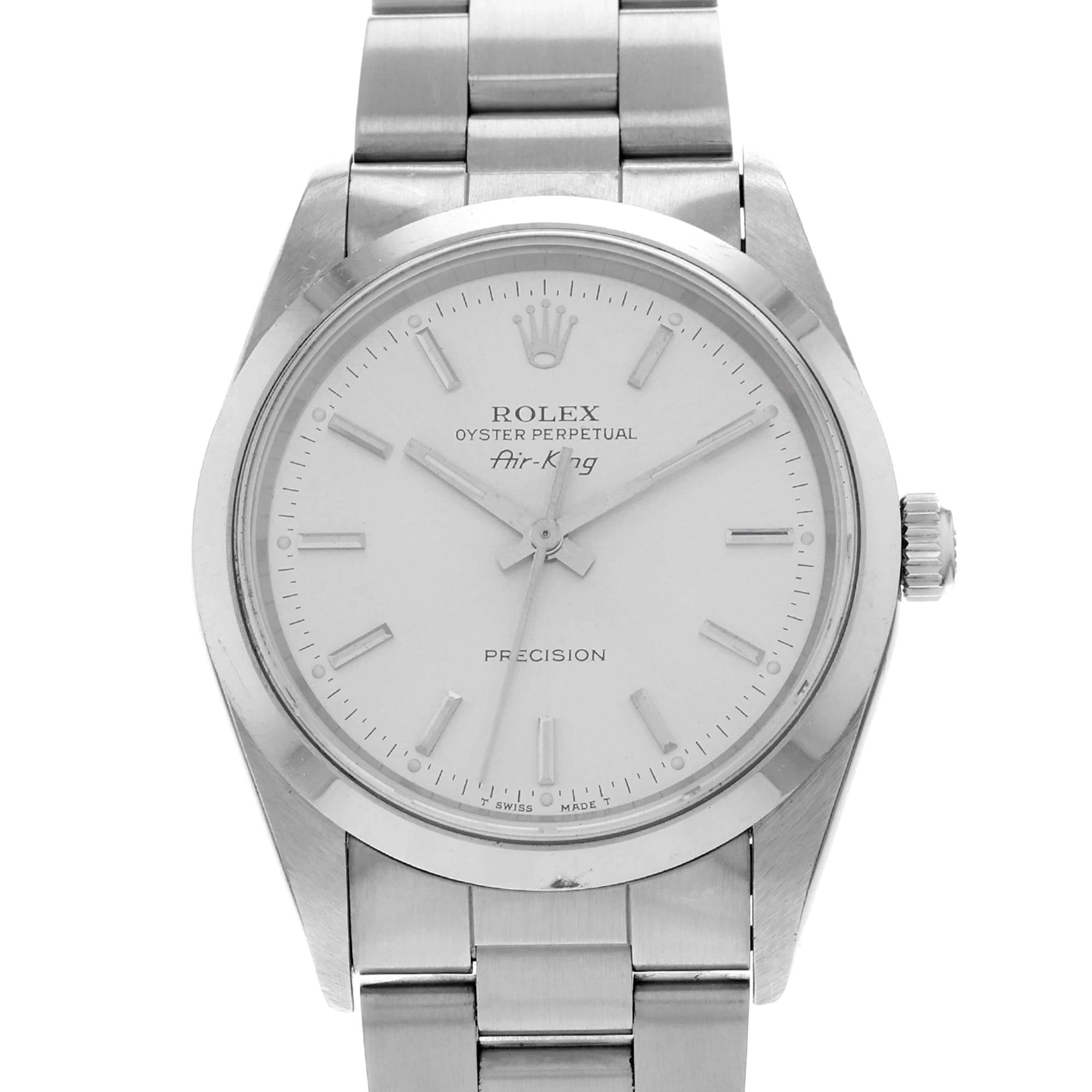 Rolex Air King 14000 Oyster Perpetual Precision Silver Stick thumbnail 1