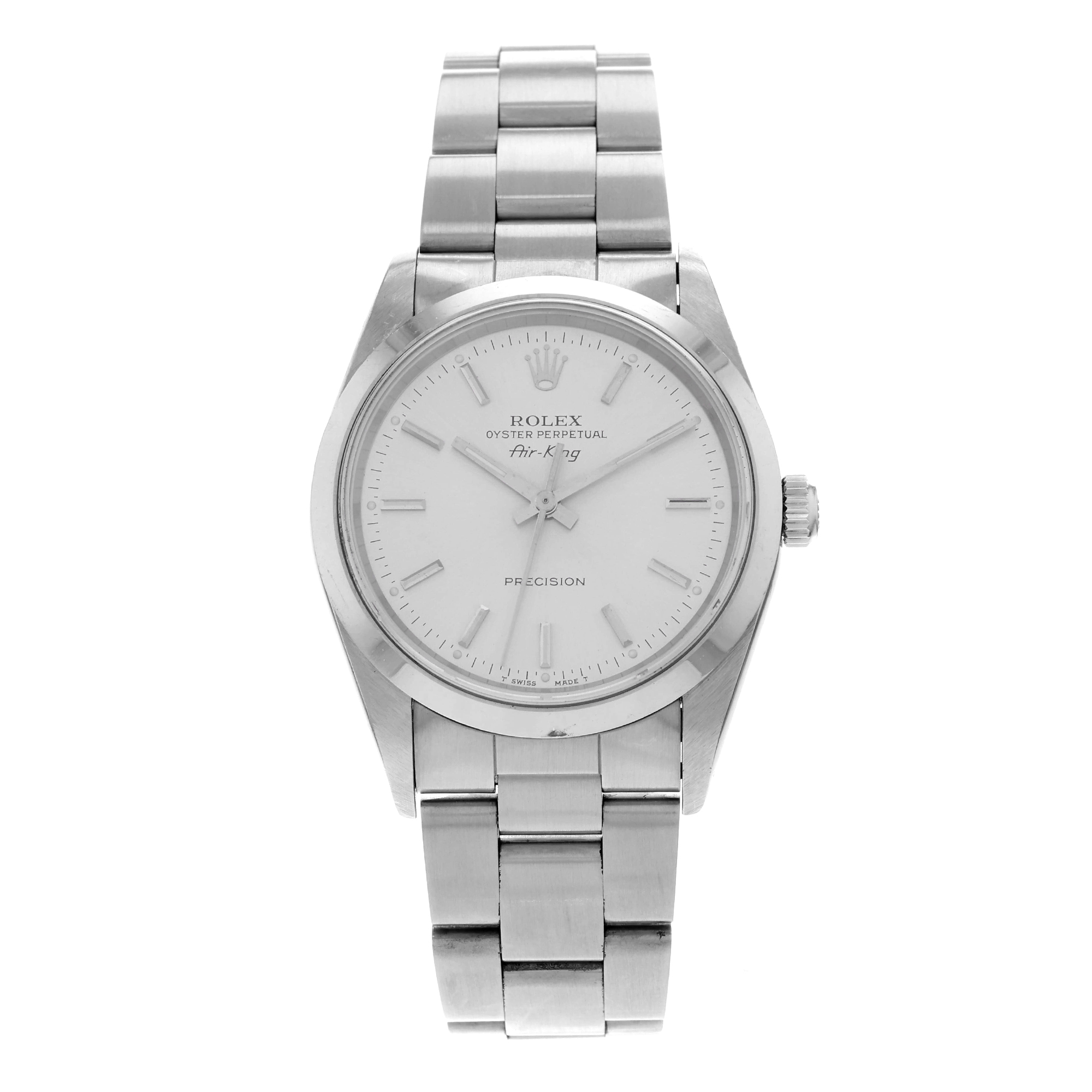 Rolex Air King 14000 Oyster Perpetual Precision Silver Stick thumbnail 2